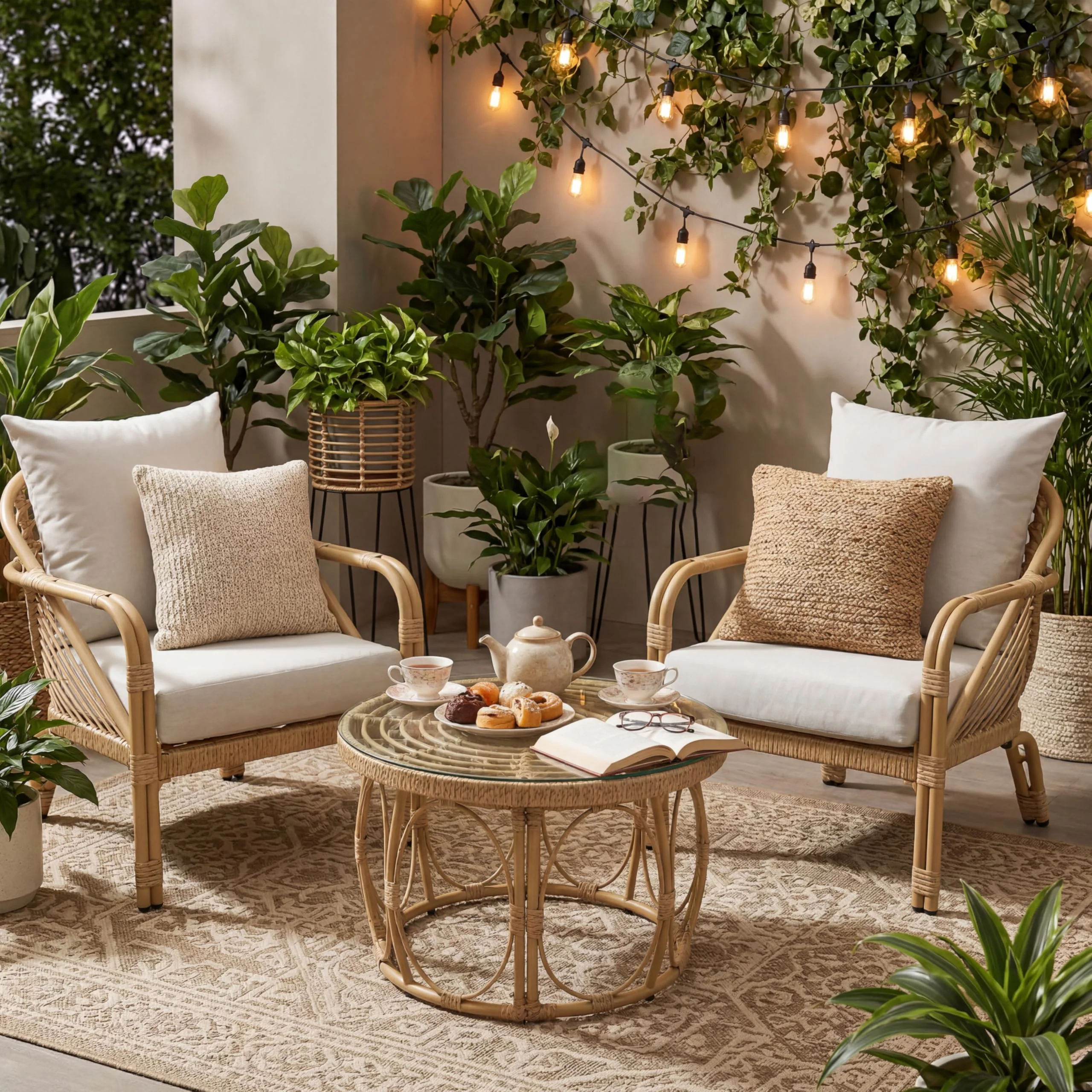 Patio Rope Chairs Set with Storage Table 3 PCS - 25012SE - Image 16