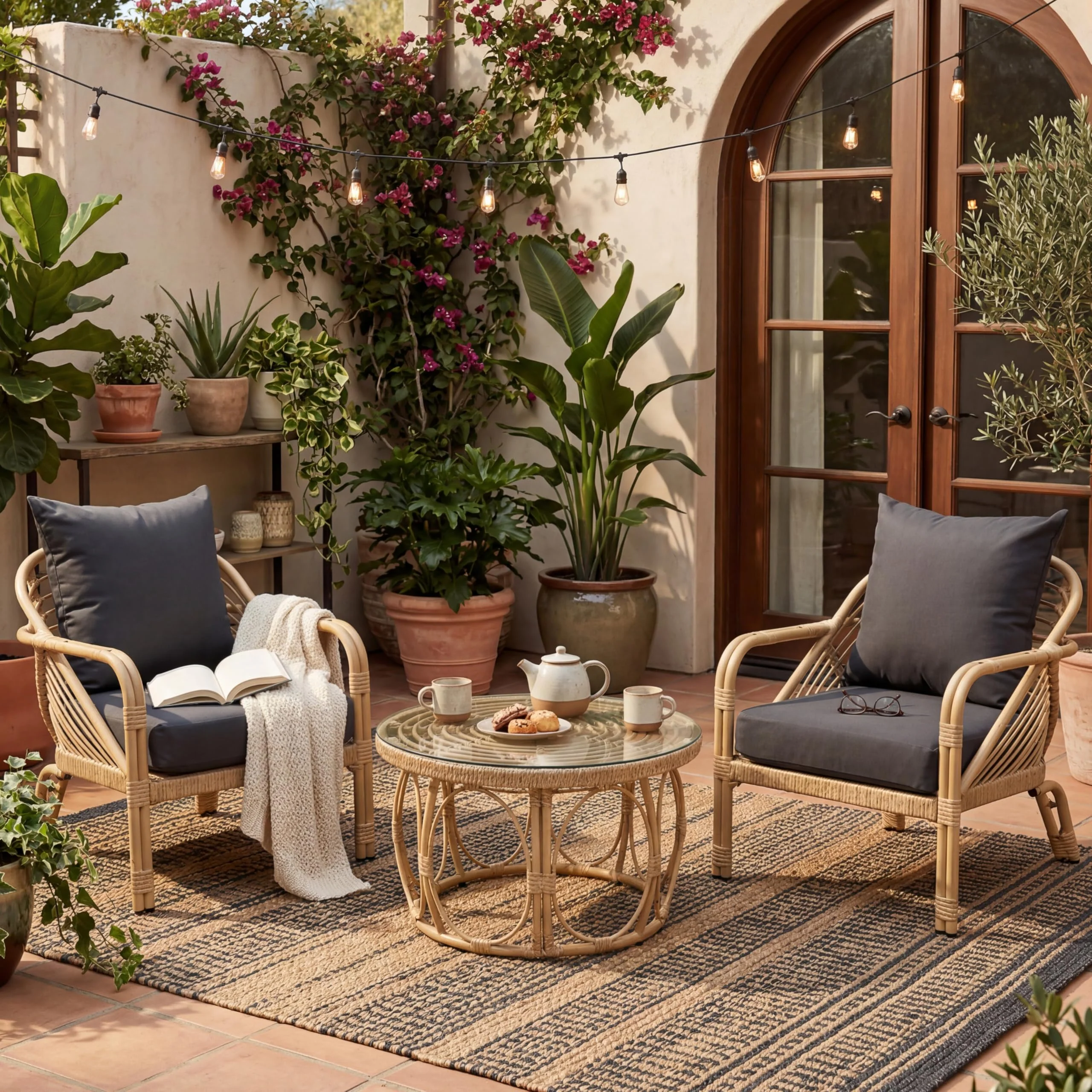 Patio Rope Chairs Set with Storage Table 3 PCS - 25012SE - Image 24