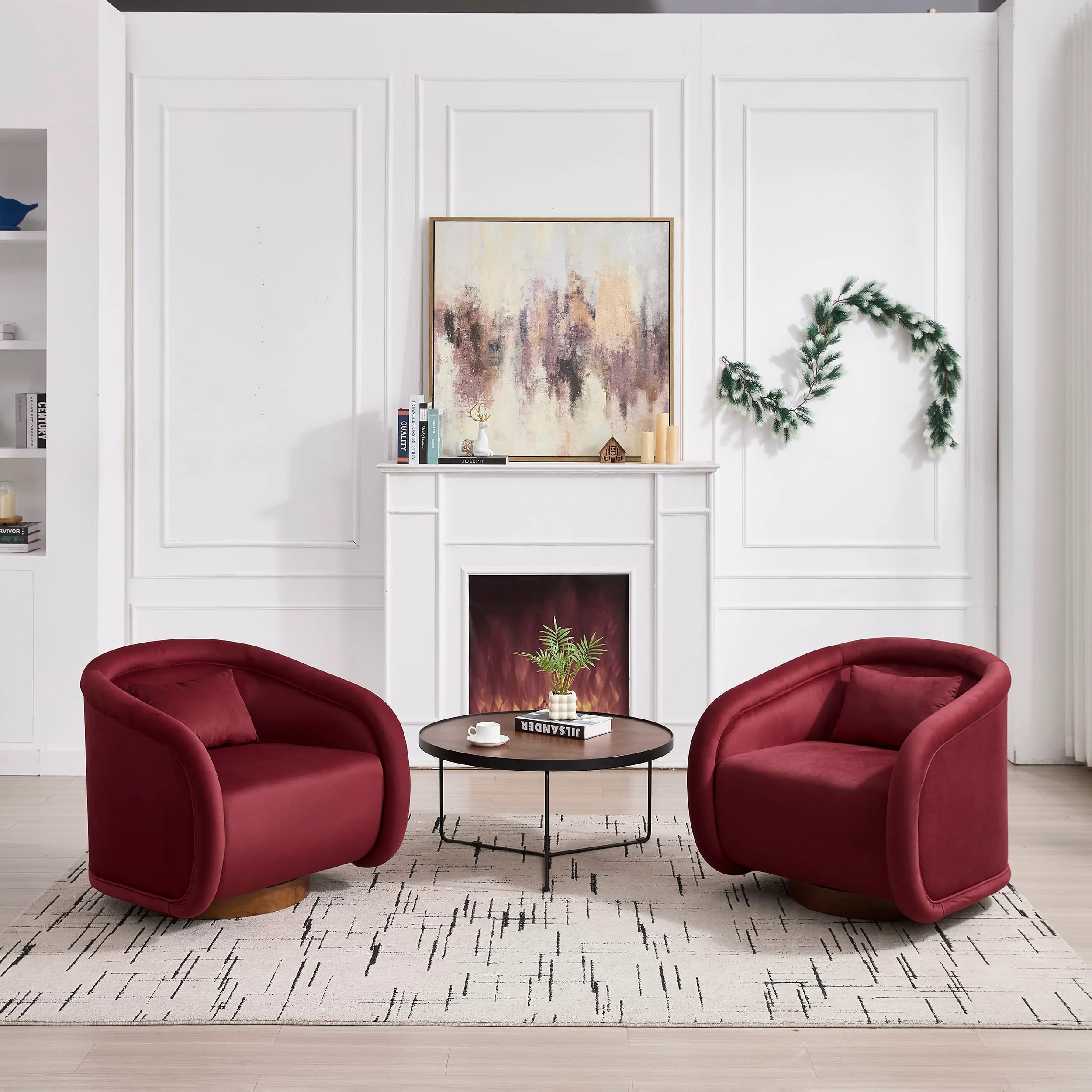 Velvet Pumpkin 360° Swivel Barrel Accent Chair - Image 16