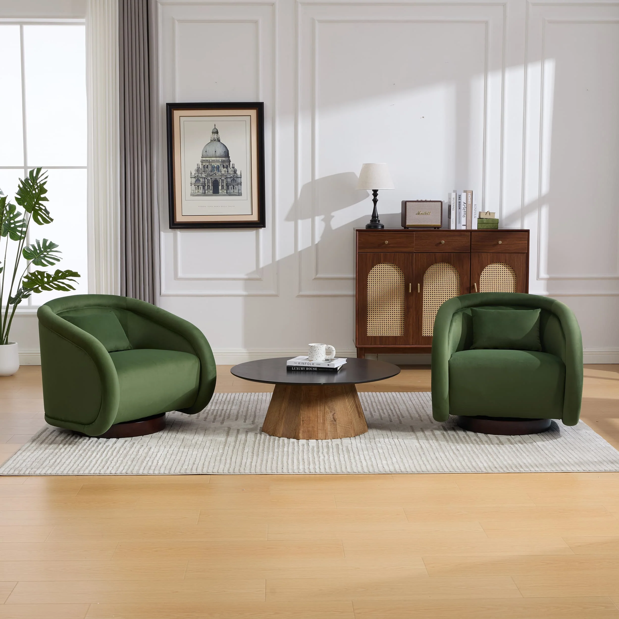 Velvet Pumpkin 360° Swivel Barrel Accent Chair - Image 20