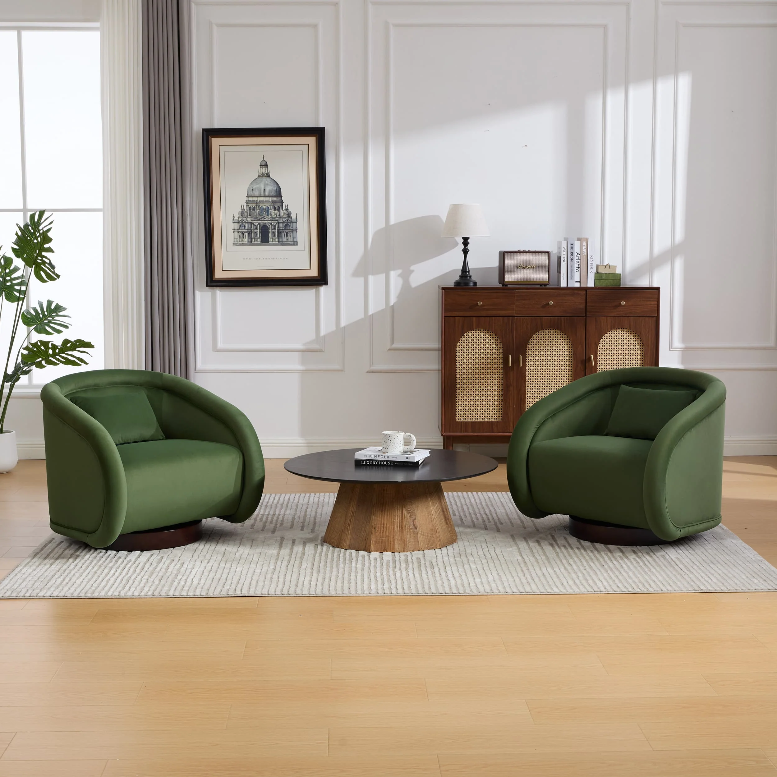 Velvet Pumpkin 360° Swivel Barrel Accent Chair - Image 22
