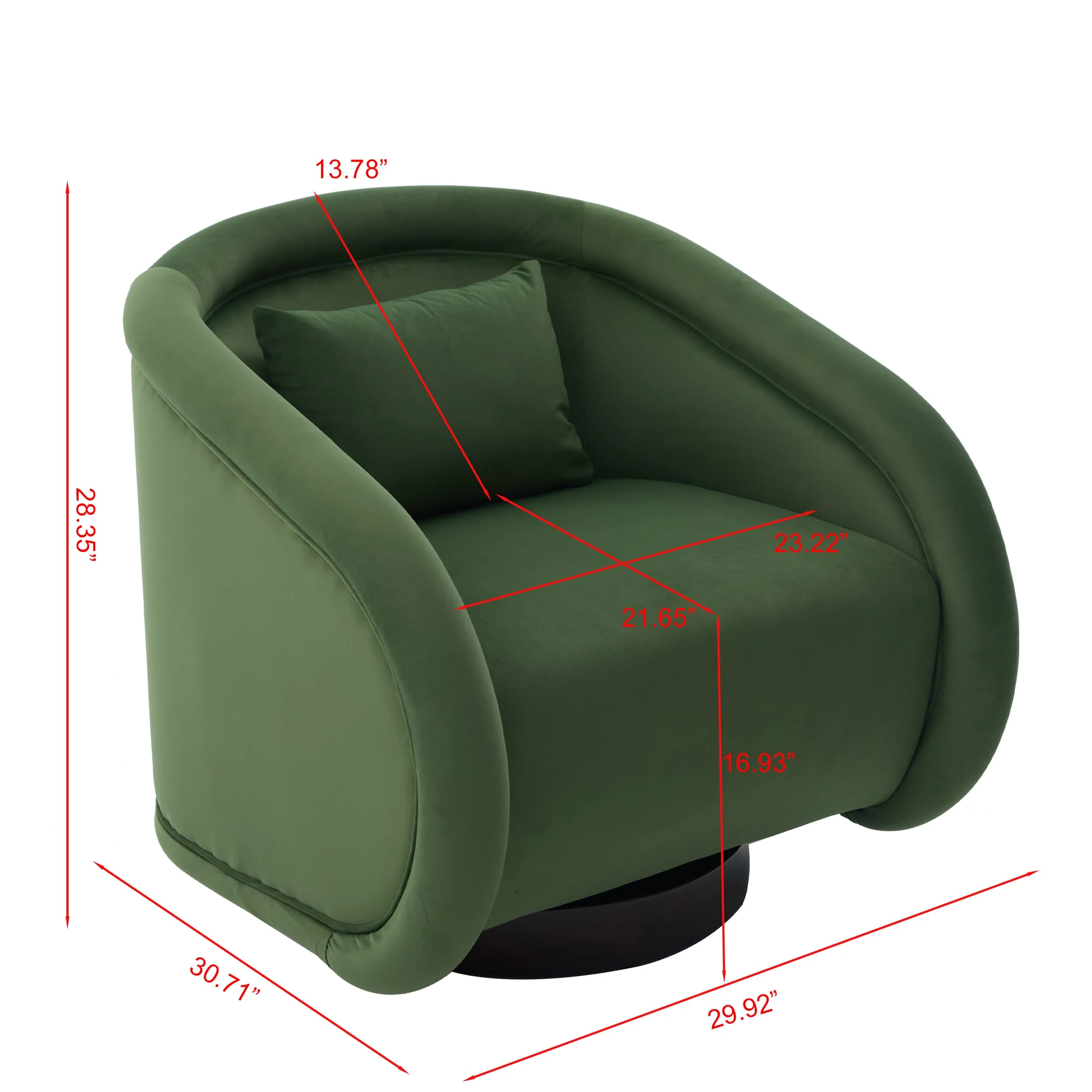 Velvet Pumpkin 360° Swivel Barrel Accent Chair - Image 23