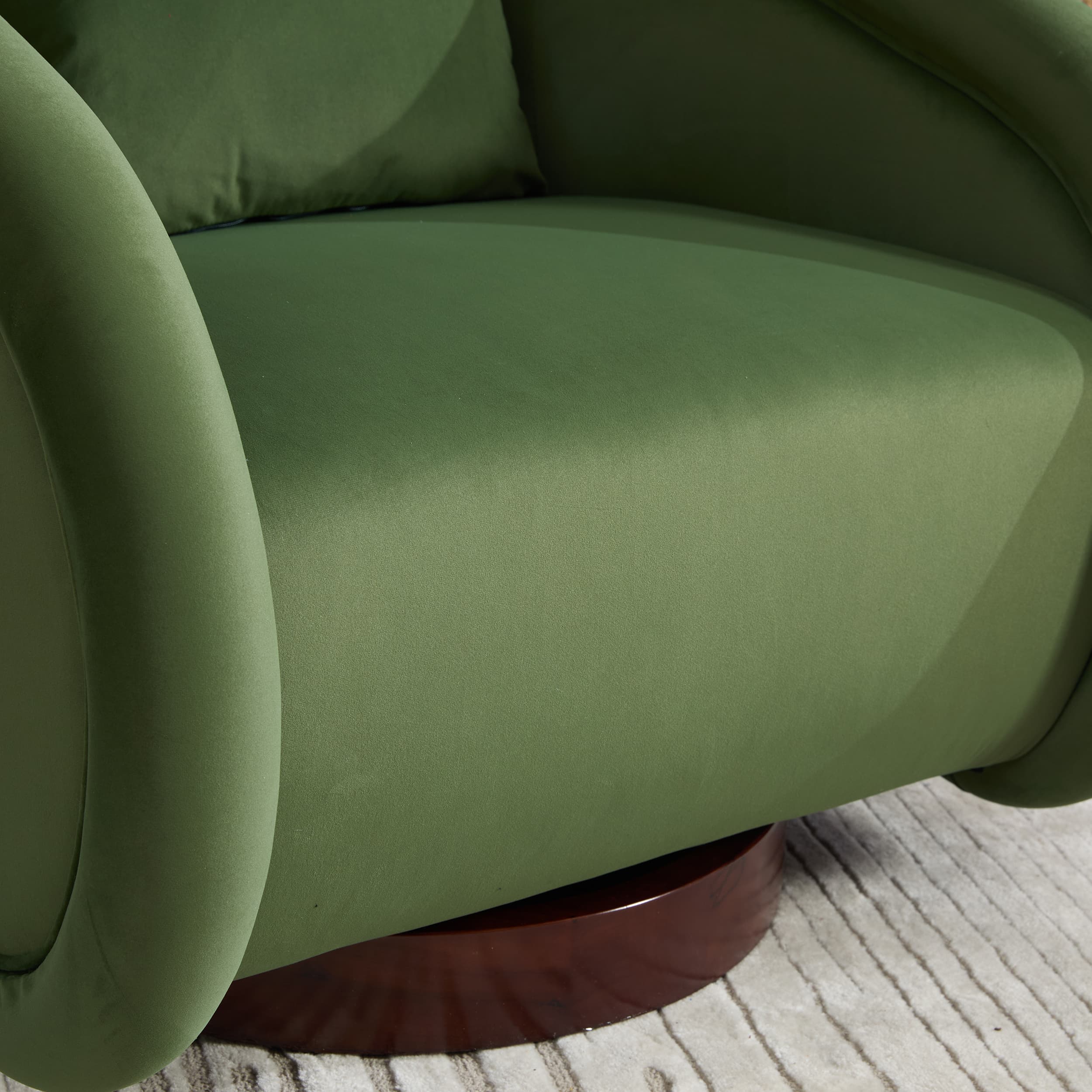 Velvet Pumpkin 360° Swivel Barrel Accent Chair - Image 24