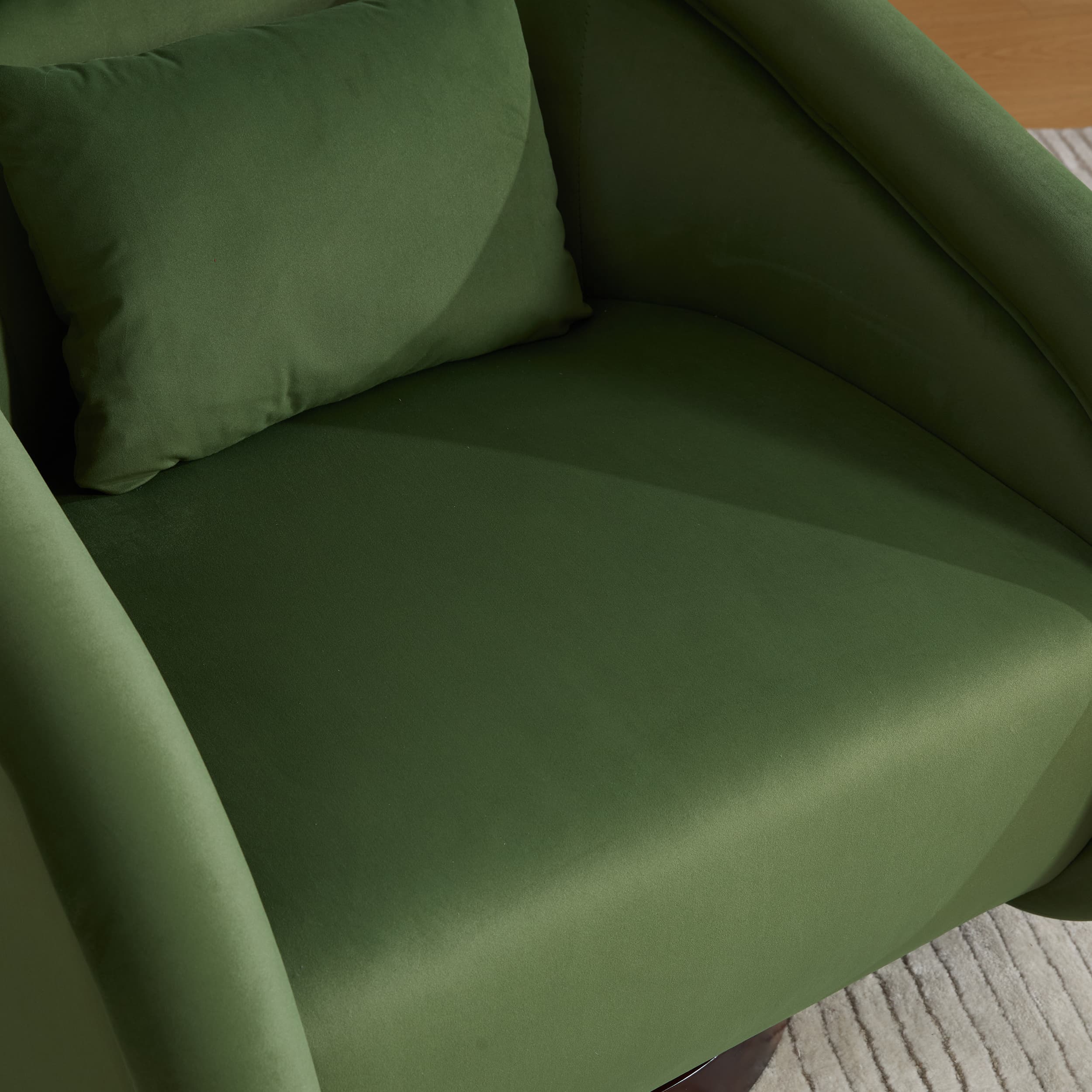 Velvet Pumpkin 360° Swivel Barrel Accent Chair - Image 25