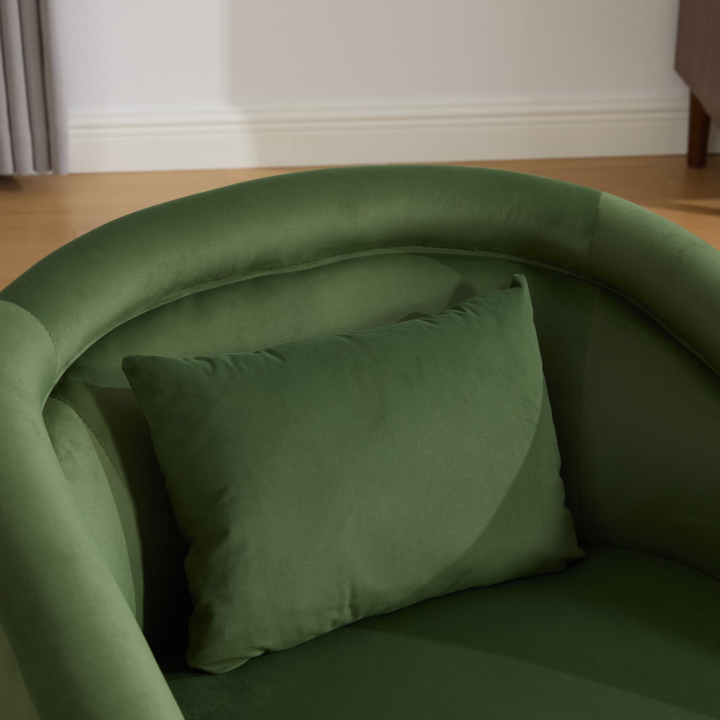 Velvet Pumpkin 360° Swivel Barrel Accent Chair - Image 26