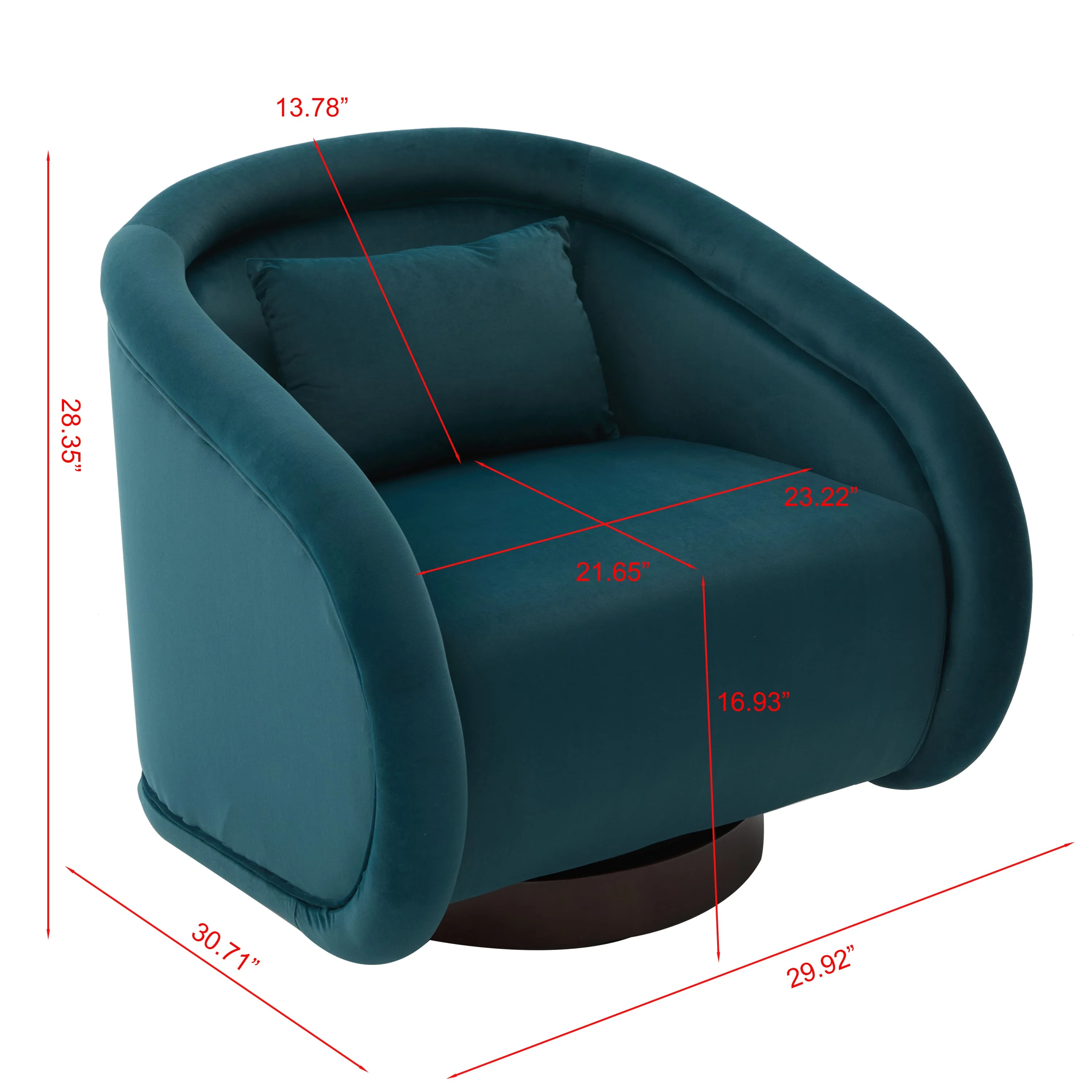 Velvet Pumpkin 360° Swivel Barrel Accent Chair - Image 33