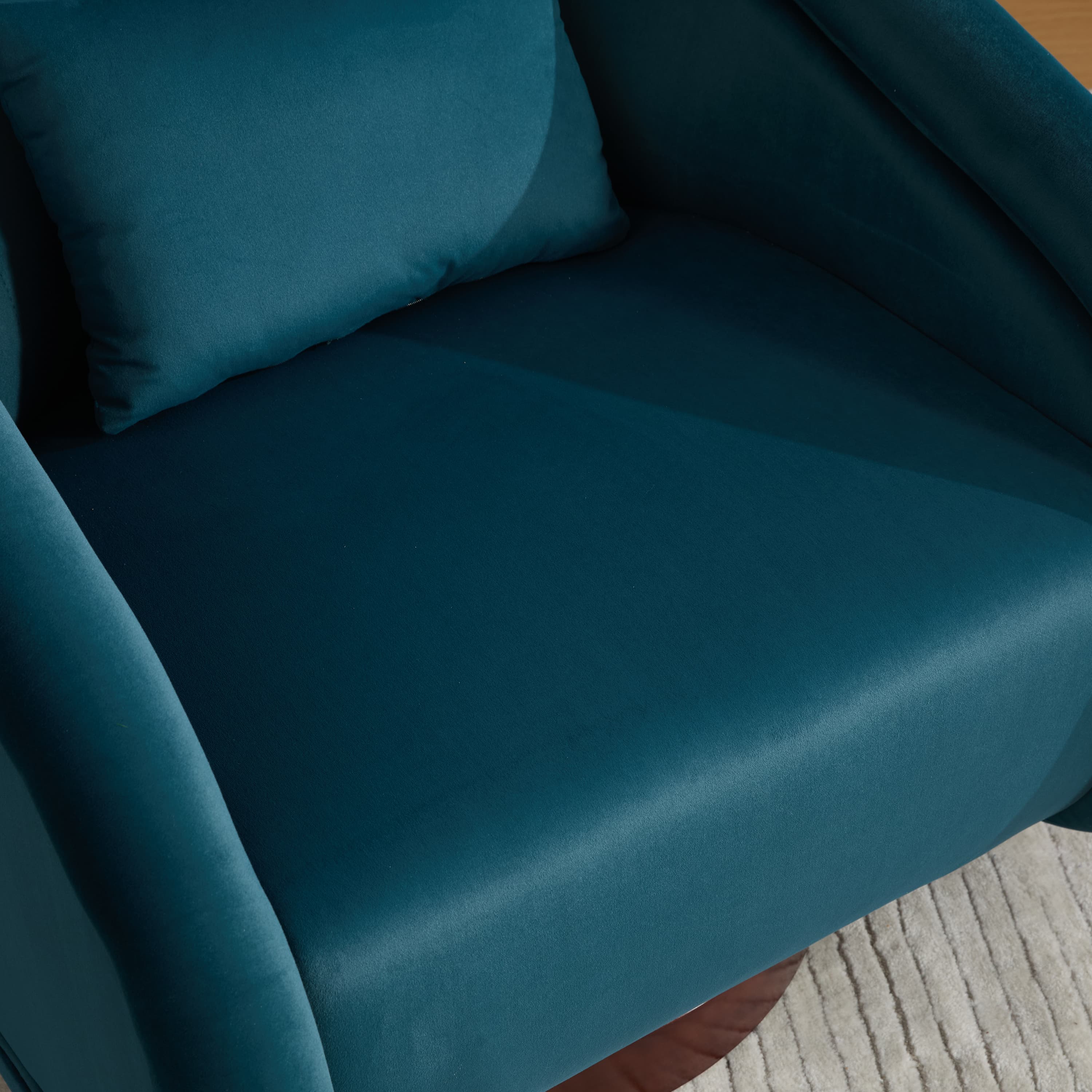 Velvet Pumpkin 360° Swivel Barrel Accent Chair - Image 38