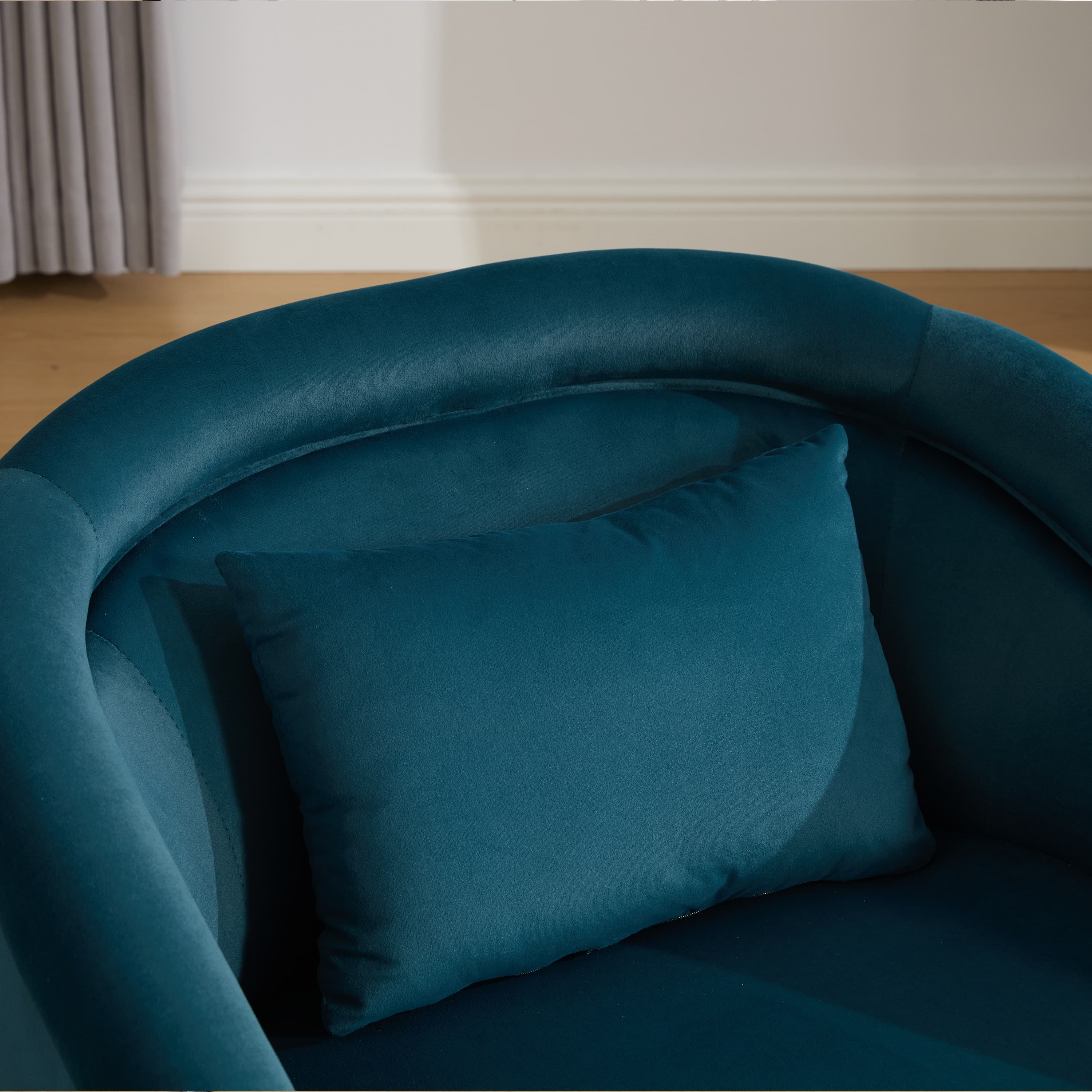 Velvet Pumpkin 360° Swivel Barrel Accent Chair - Image 39