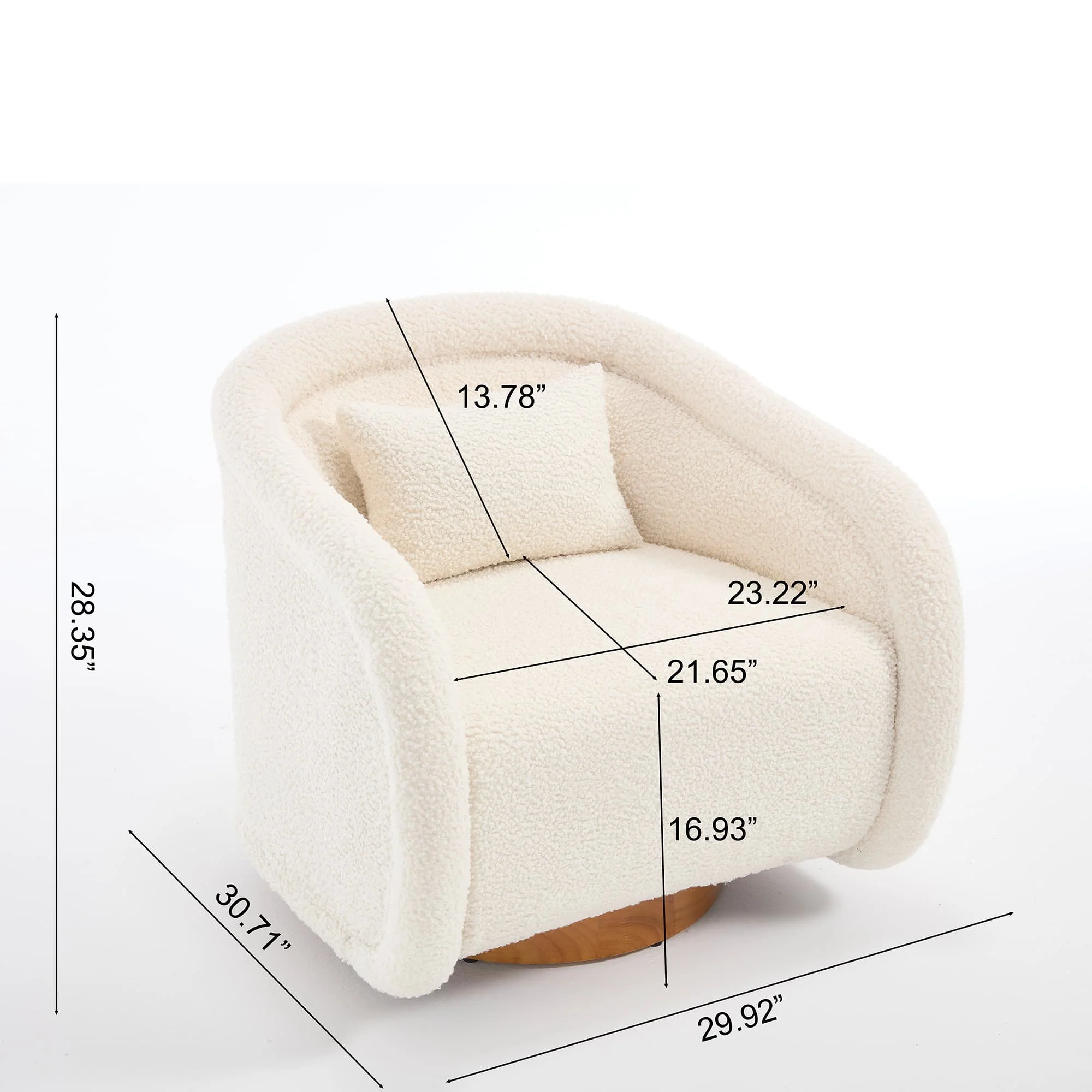 Velvet Pumpkin 360° Swivel Barrel Accent Chair - Image 6