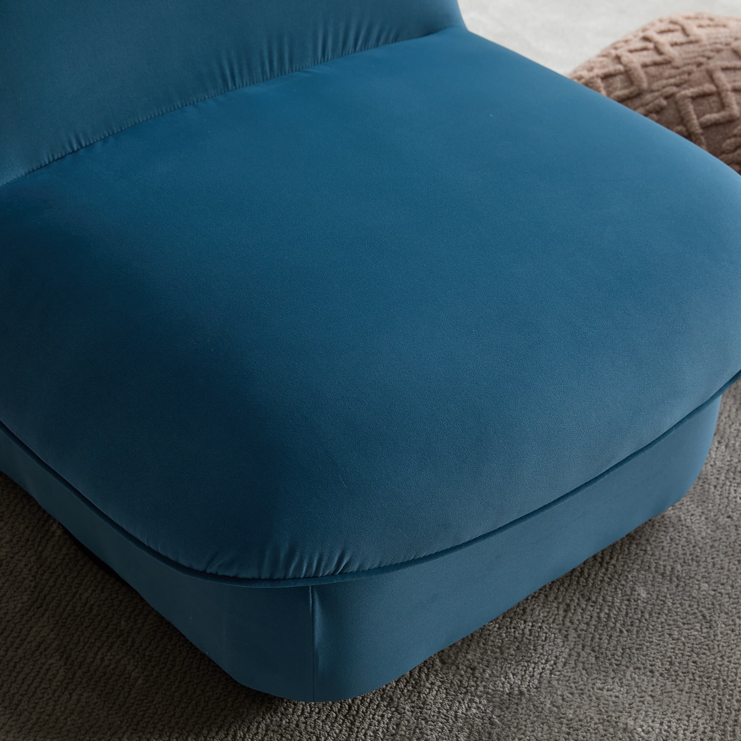 Velvet 360° Rotation Modern Swivel Barrel Accent Chair with Metal Base - Image 30