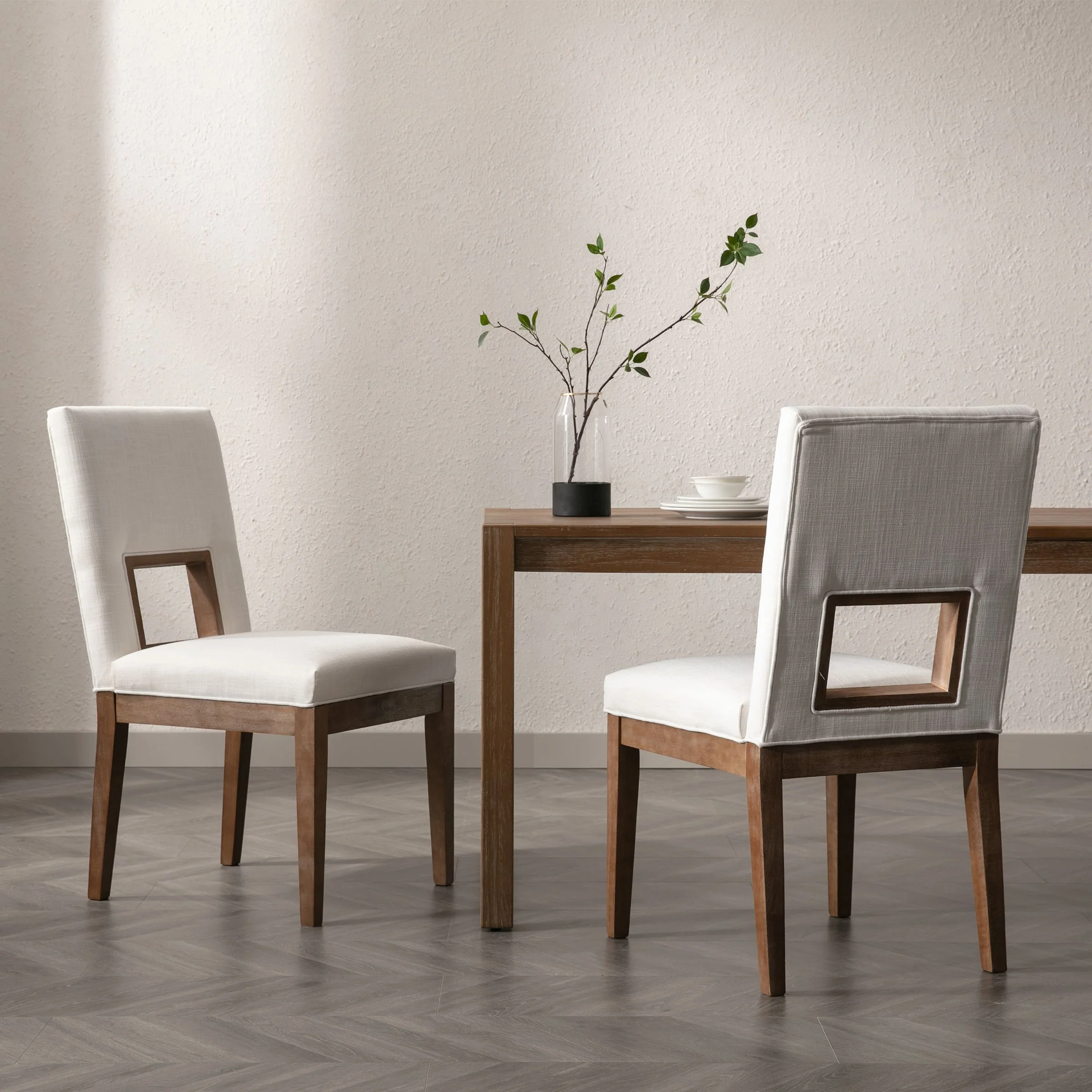 Farmhouse Fabric Dining Chairs Set of 2 - 1921DC