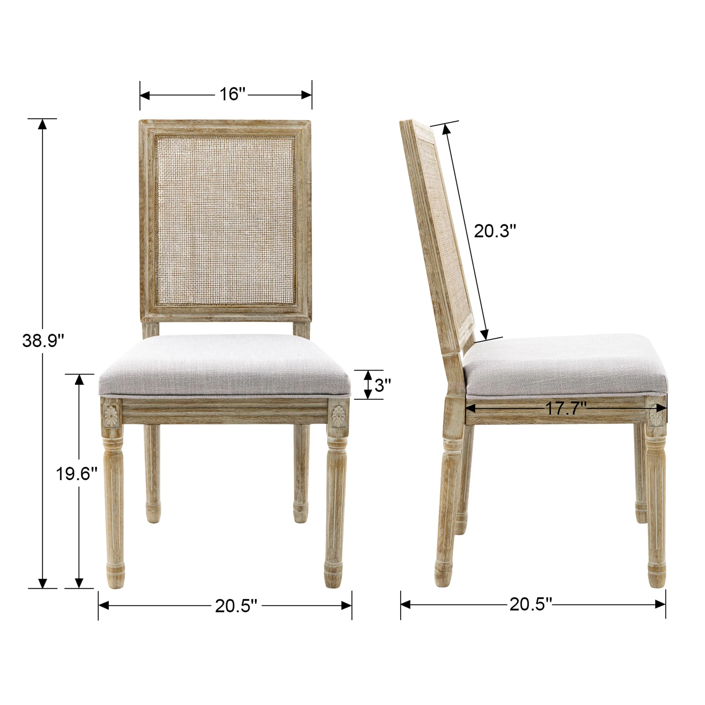 Farmhouse Dining Chairs Set of 2 - 7106DC - Image 15