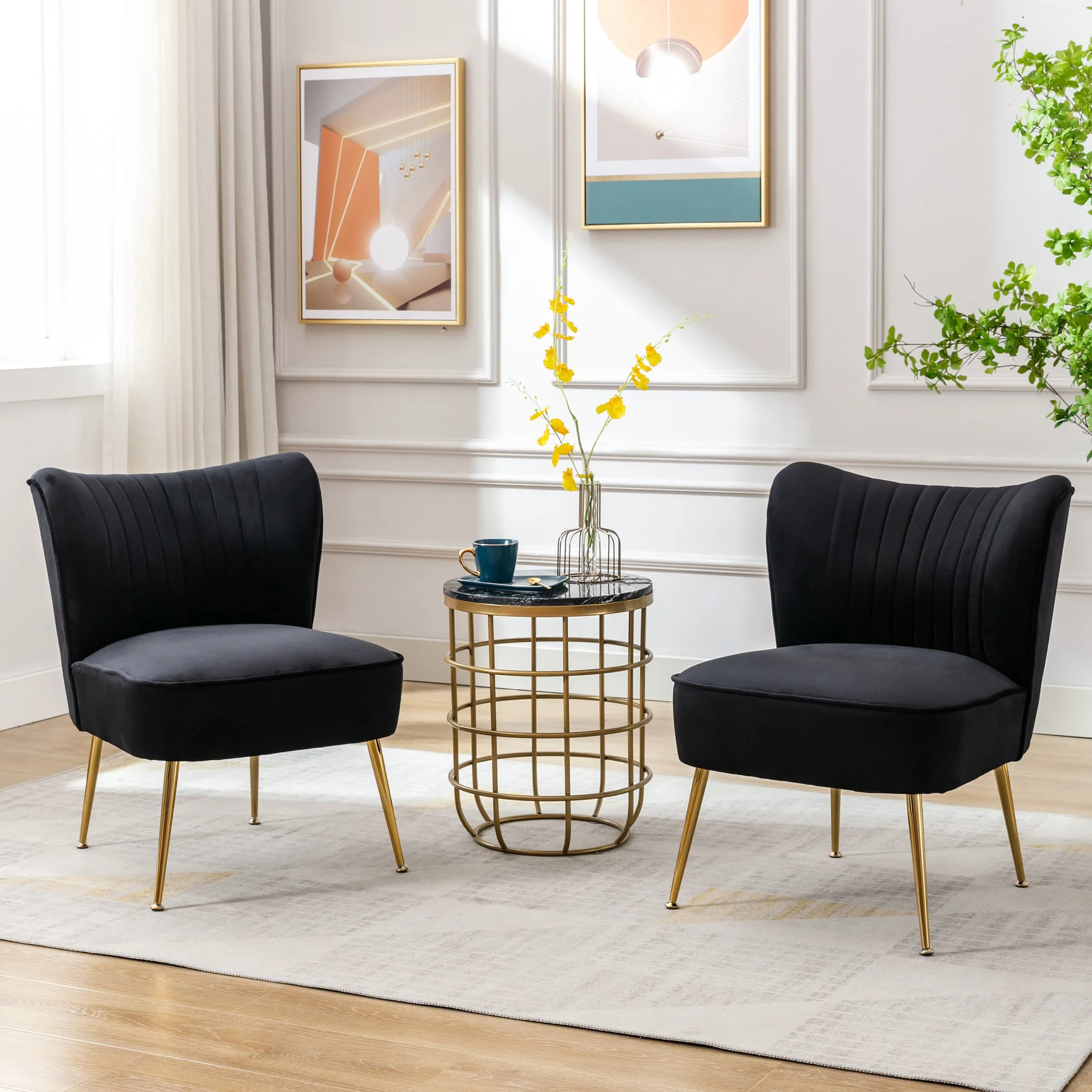 Mid Century Armless Accent Chairs Set of 2 - XXX6AC - Image 57