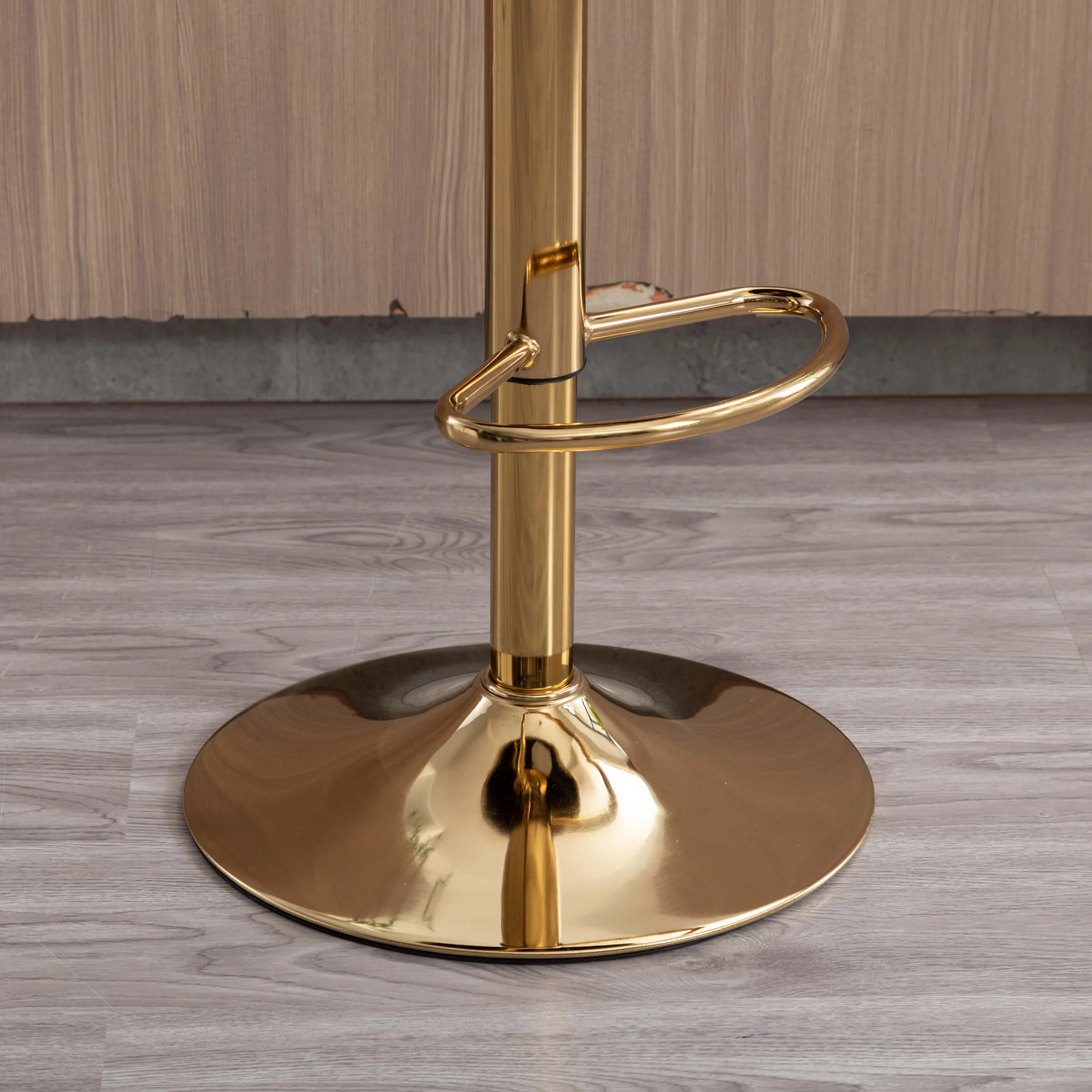 Swivel Adjustable Gold Woven Velvet Bar Stools Set of 2 - 6015AB - Image 13