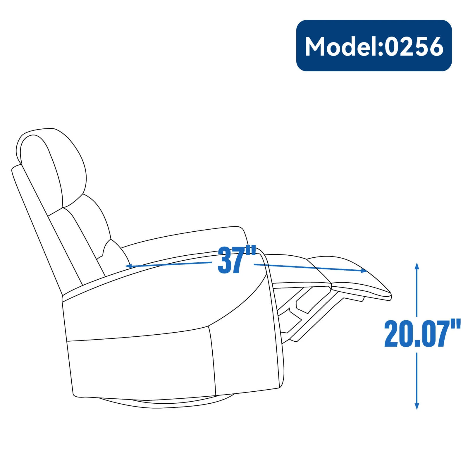 Modern Polyester Fabric Manual 360 Swivel Rocker Recliner Chair - Image 14
