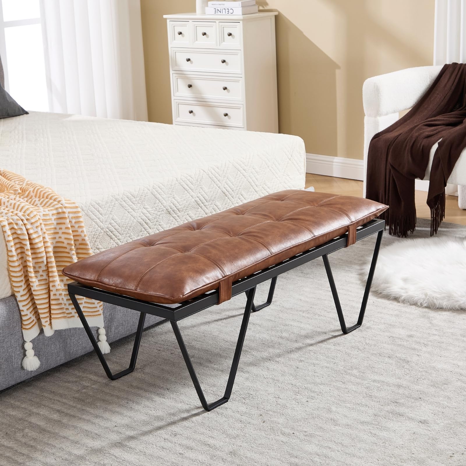 49" Modern Industrial Entryway Bench - 5005BH - Image 4