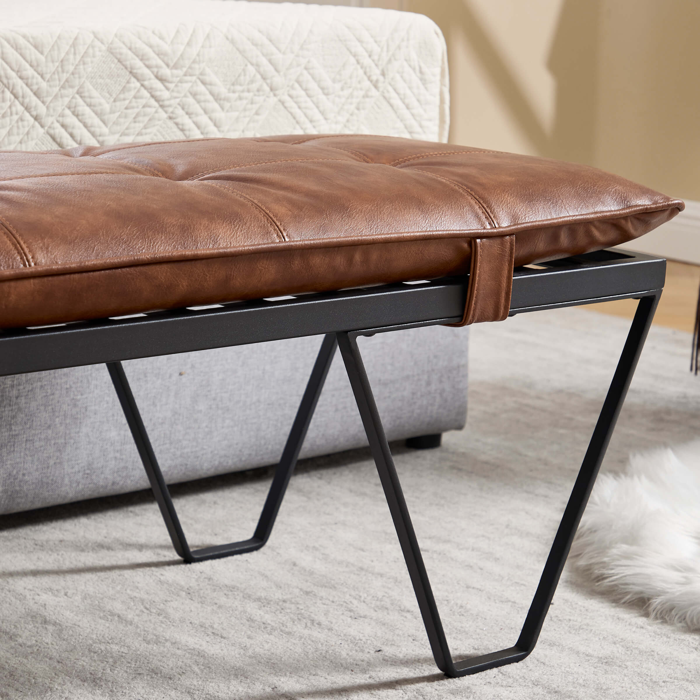 49" Modern Industrial Entryway Bench - 5005BH - Image 9