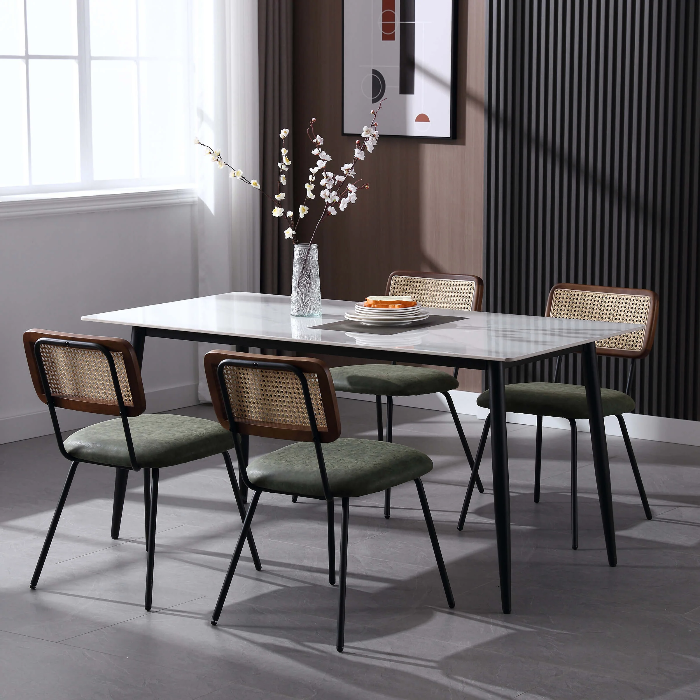 Rattan Back Dining Chairs - 5343DC - Image 2