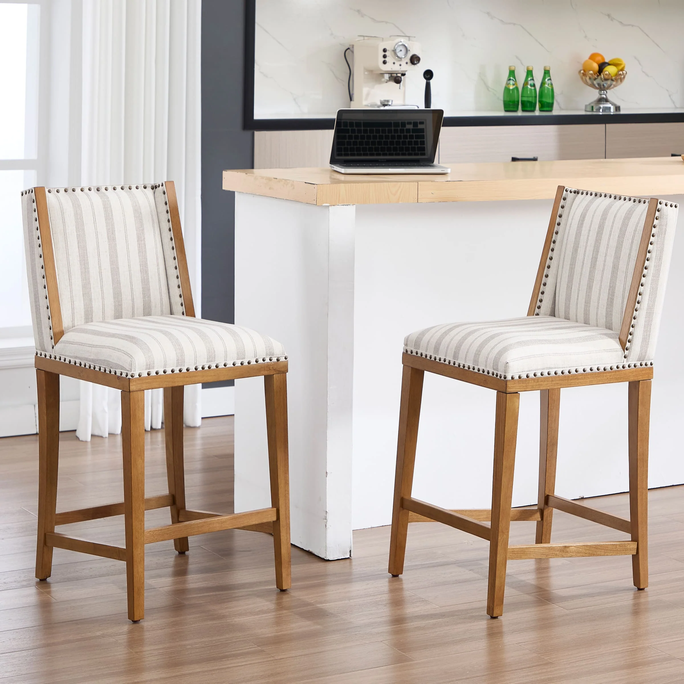 26"H Farmhouse Wingback Counter Stools Set of 2 - X023CS - Image 10