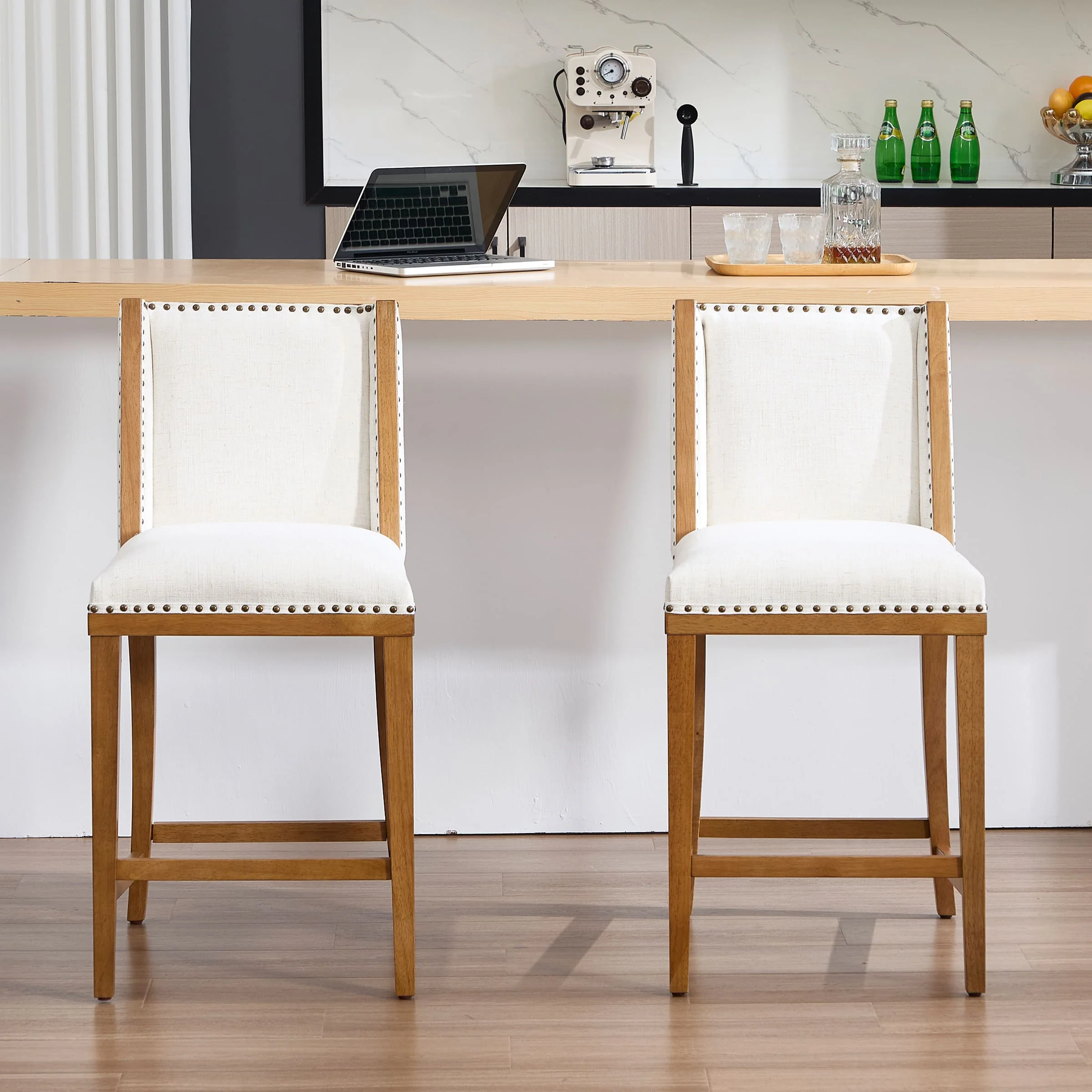 26"H Farmhouse Wingback Counter Stools Set of 2 - X023CS - Image 3