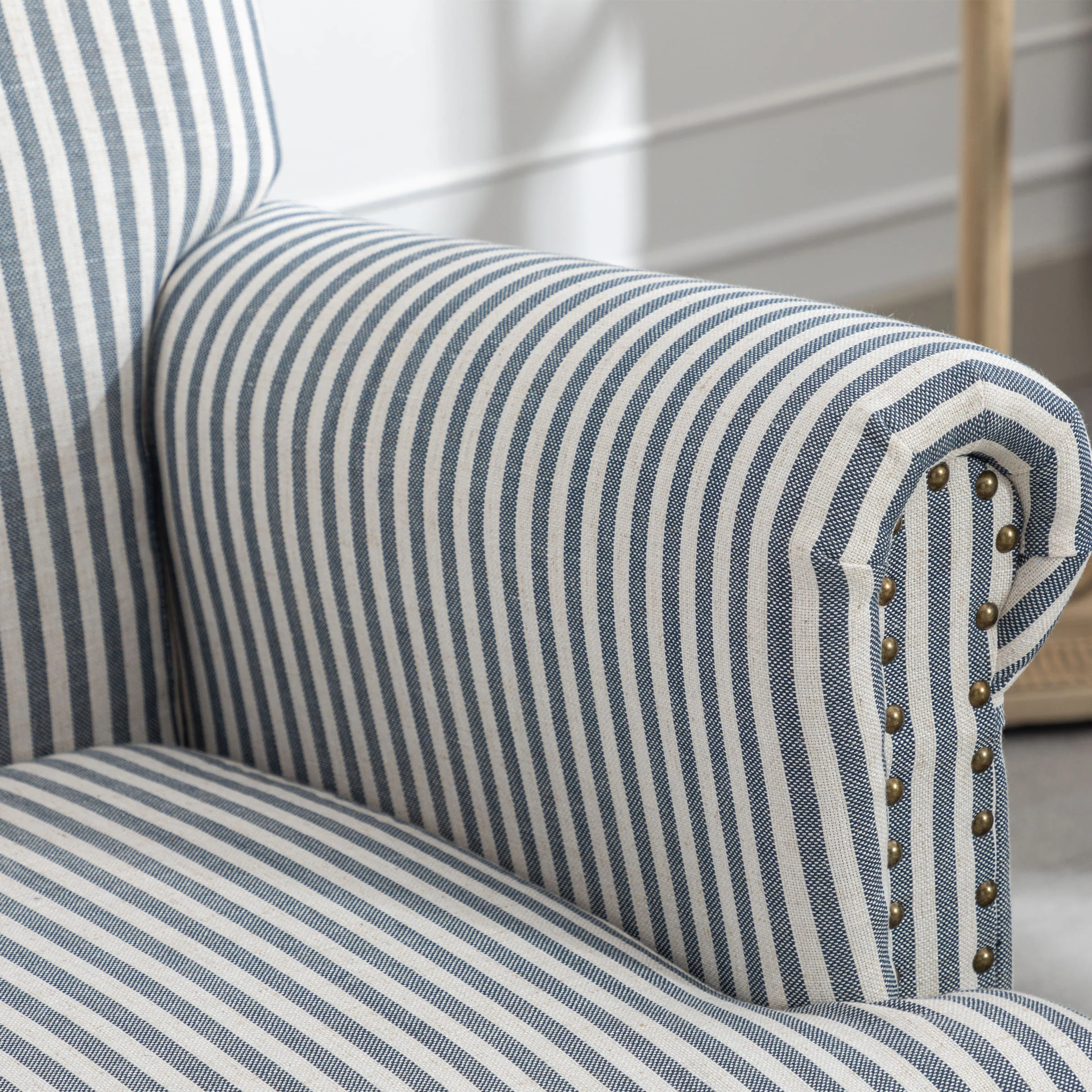 Nailhead Trim Linen Accent Chair 1 PCS - 8330AC - Image 16