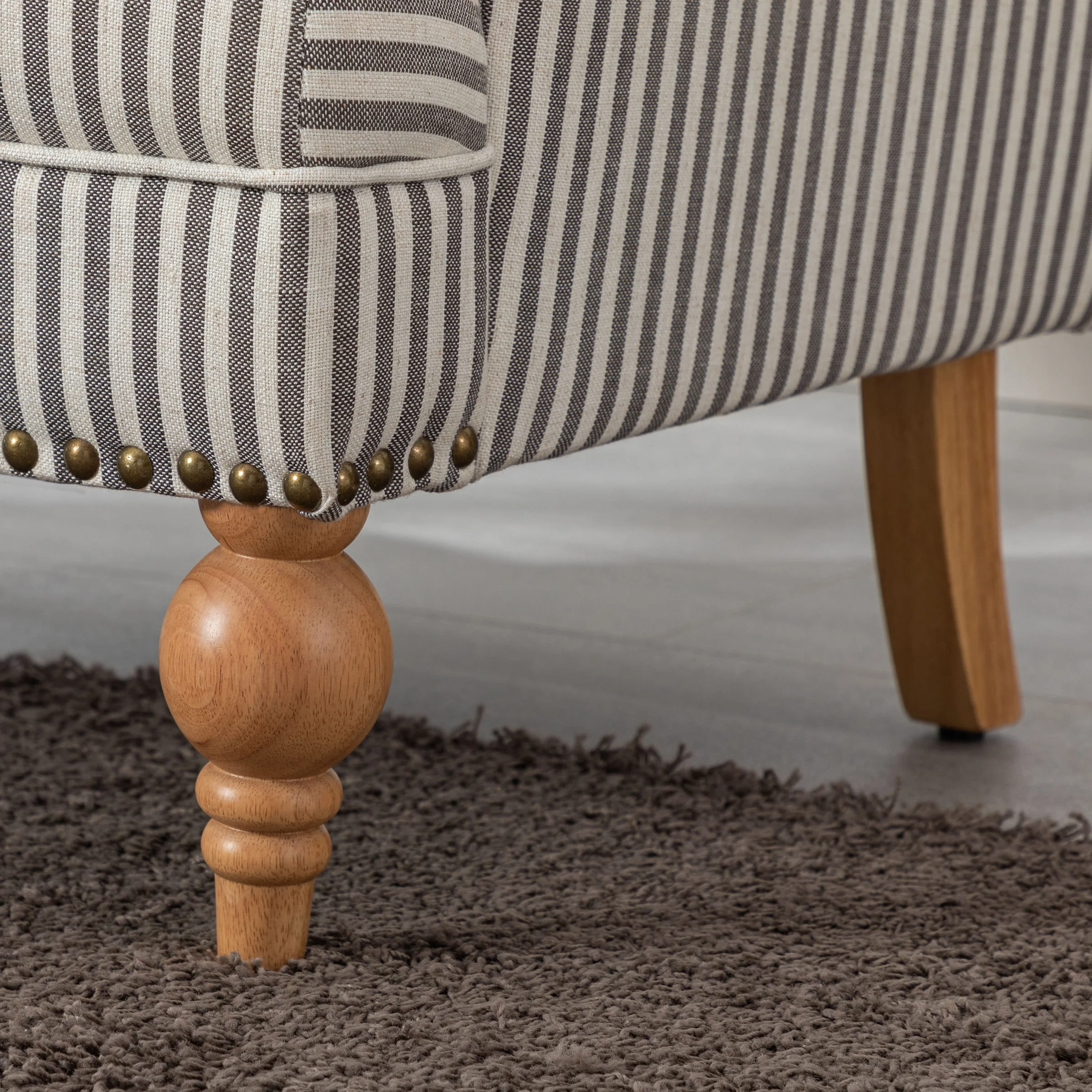 Nailhead Trim Linen Accent Chair 1 PCS - 8330AC - Image 25