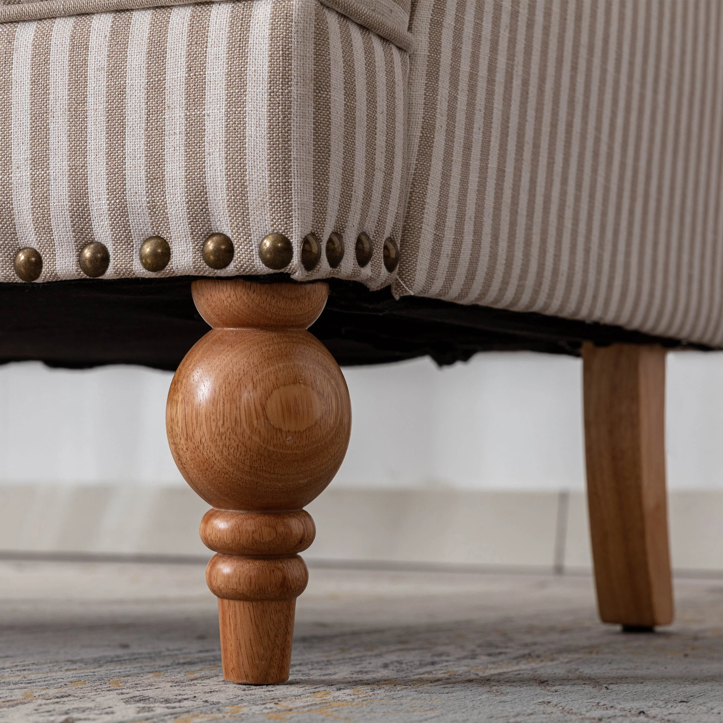 Nailhead Trim Linen Accent Chair 1 PCS - 8330AC - Image 34