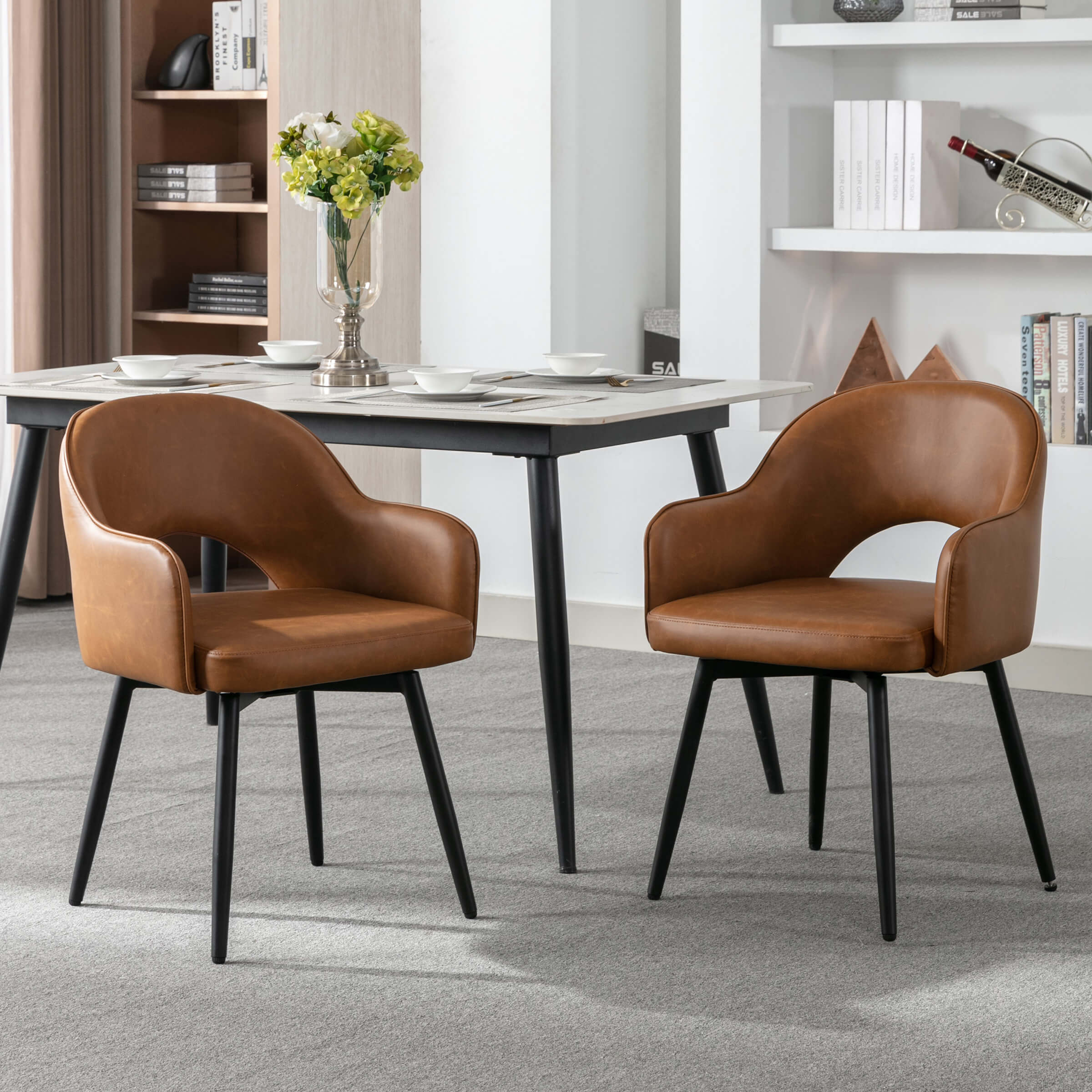 Swivel Kitchen Dining Chairs Set of 2 - 19027DC - Image 20