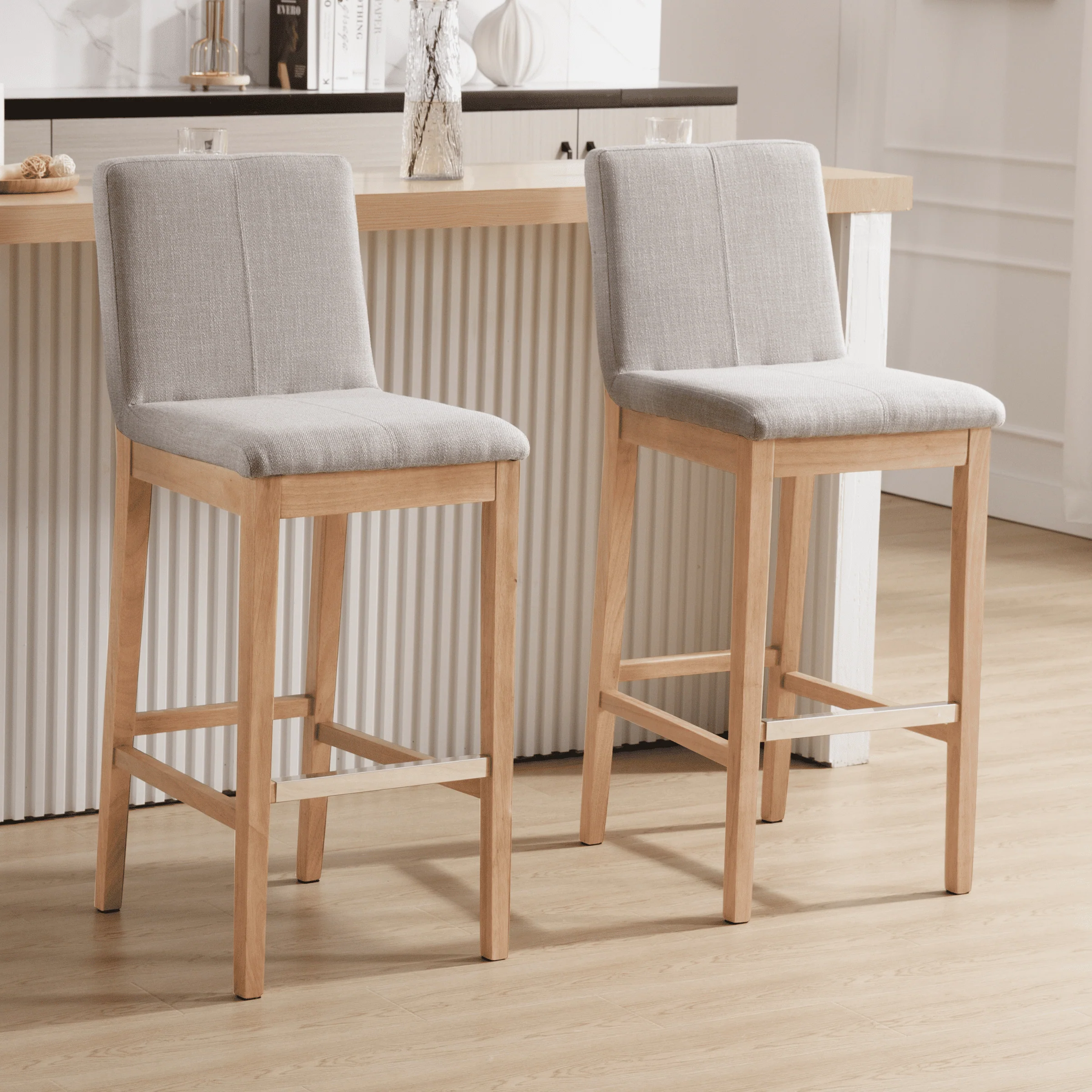 26"H & 30"H Modern Wood Stools Set of 2 - 5730 - Image 15