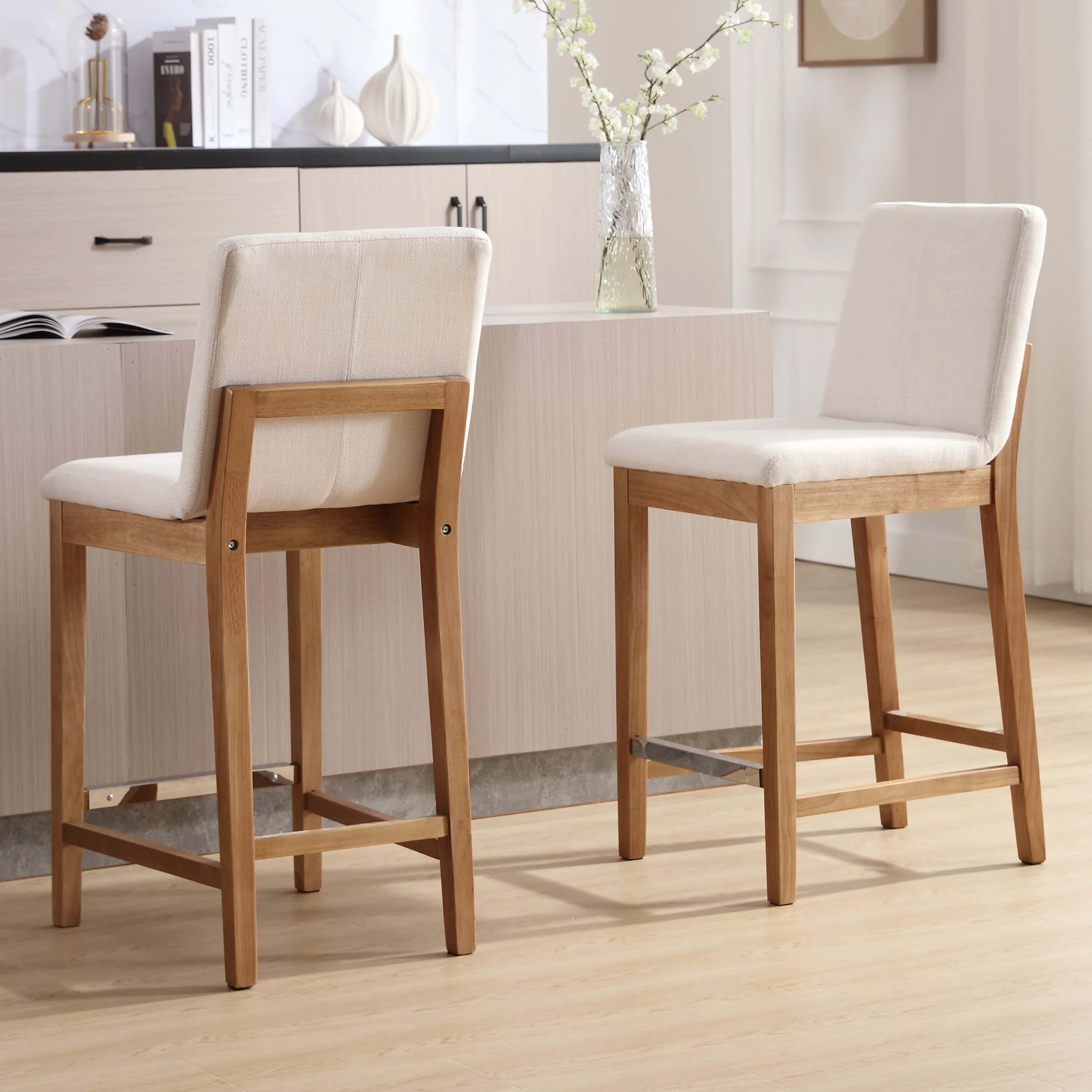 26"H & 30"H Modern Wood Stools Set of 2 - 5730 - Image 23