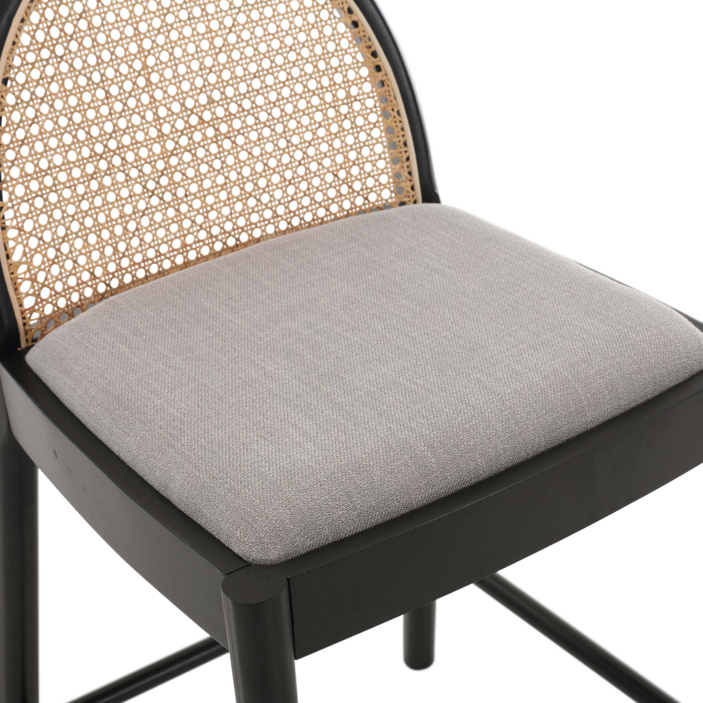 24.4"H & 30"H Rattan Backrest Wooden Legs Counter Height Stools Set of 2 - 5696CS - Image 18