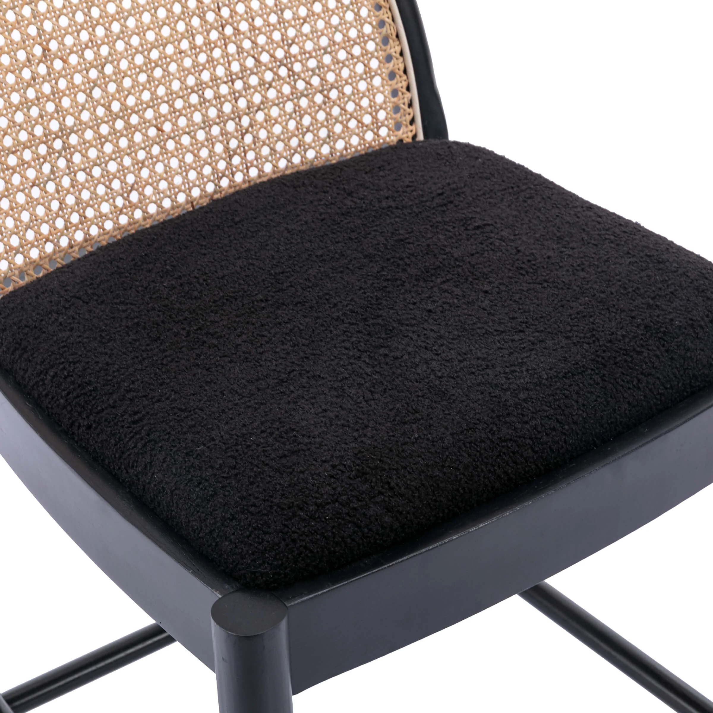 24.4"H & 30"H Rattan Backrest Wooden Legs Counter Height Stools Set of 2 - 5696CS - Image 25