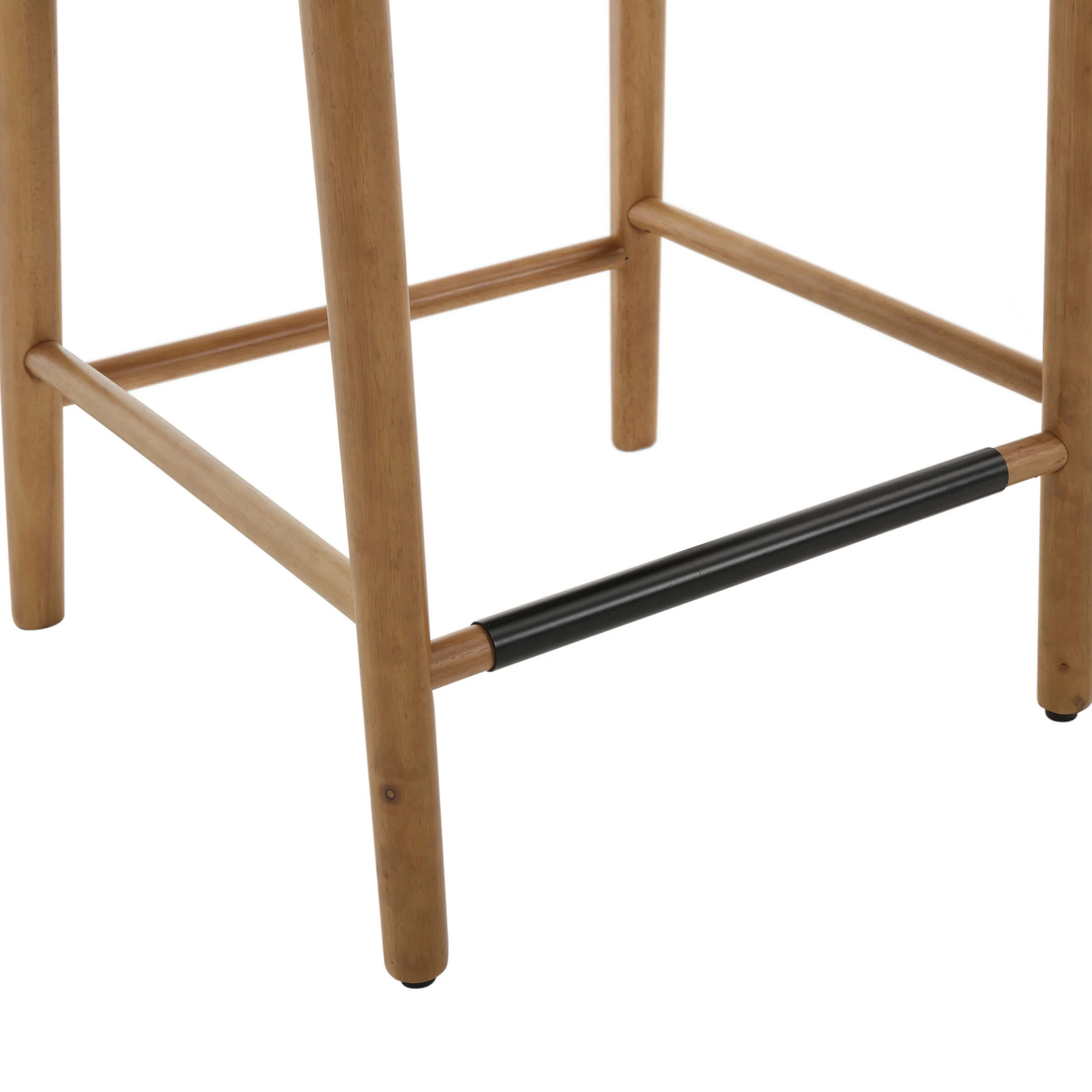 24.4"H & 30"H Rattan Backrest Wooden Legs Counter Height Stools Set of 2 - 5696CS - Image 39