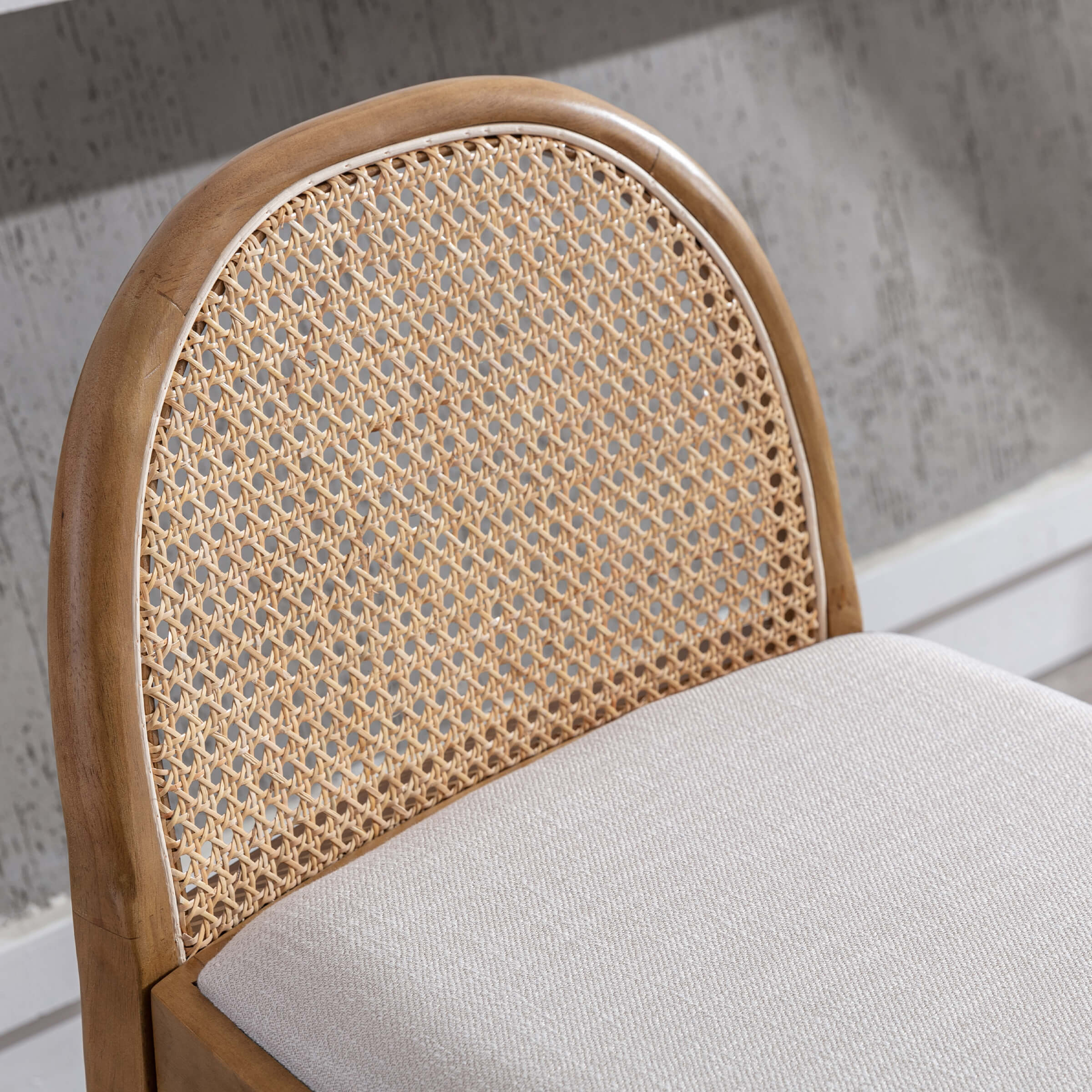 24.4"H & 30"H Rattan Backrest Wooden Legs Counter Height Stools Set of 2 - 5696CS - Image 4