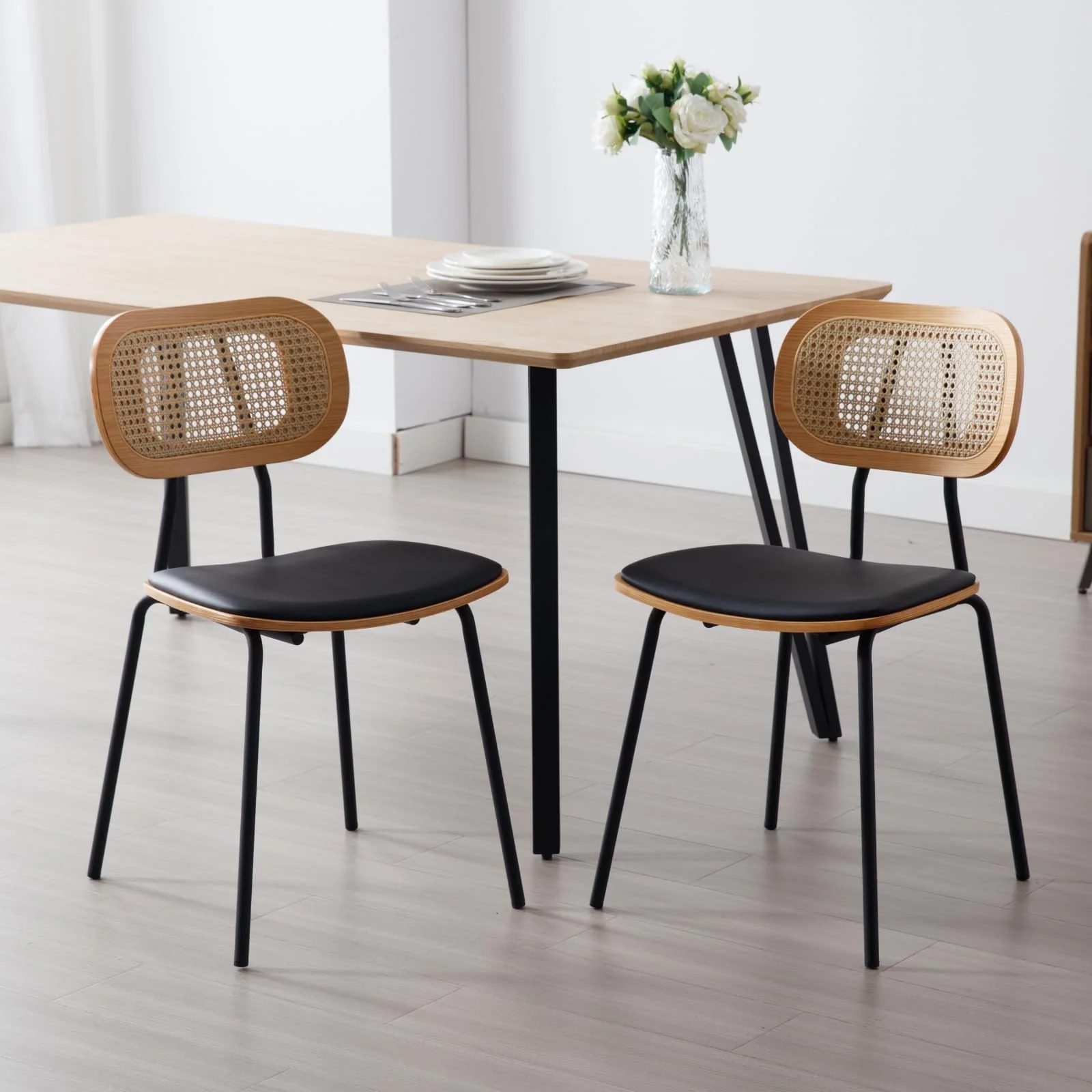 Rattan Back Dining Chairs Set of 2 - 6647DC - Image 13
