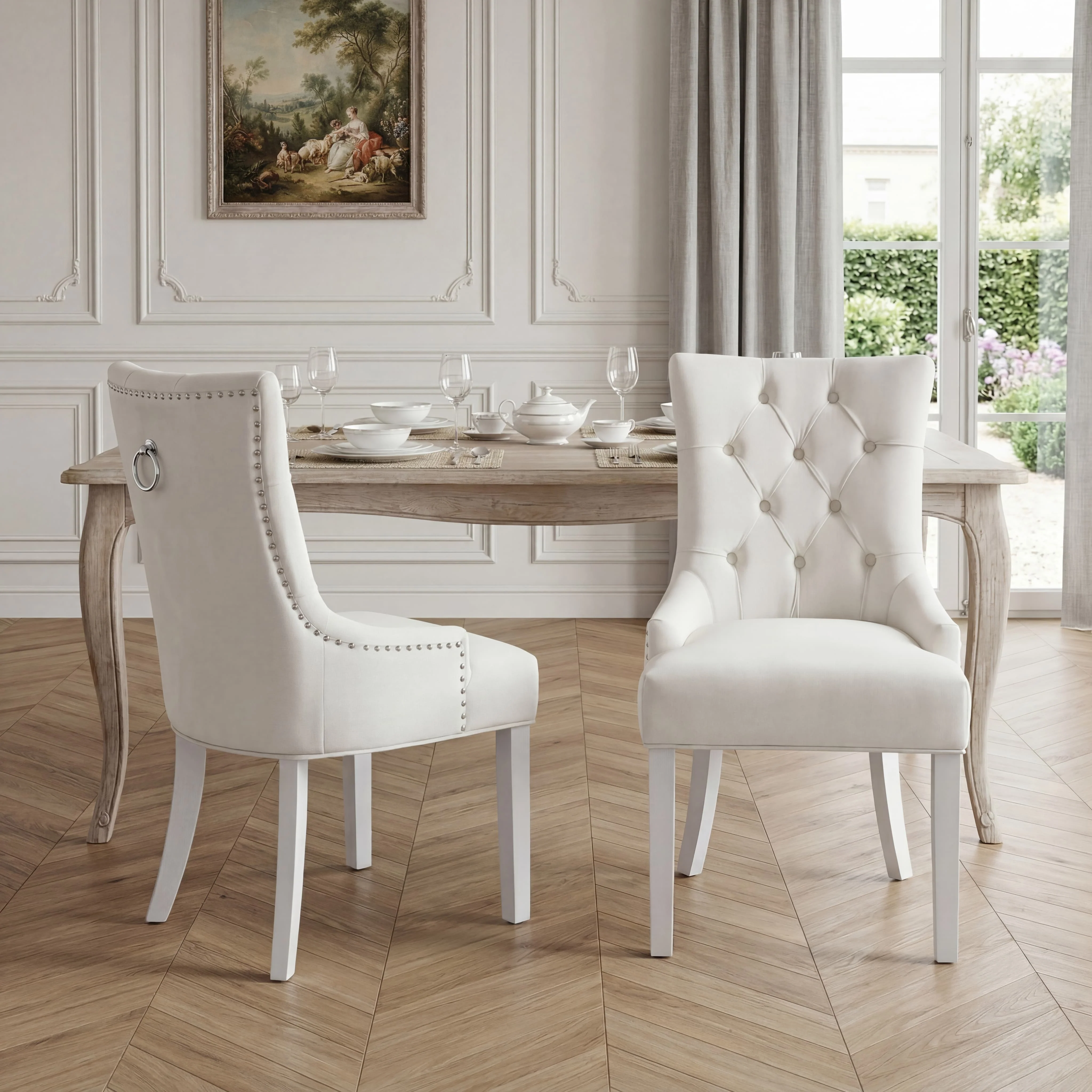 Tufted Velvet Kitchen Chairs Set of 2 - 8338DC - Image 15