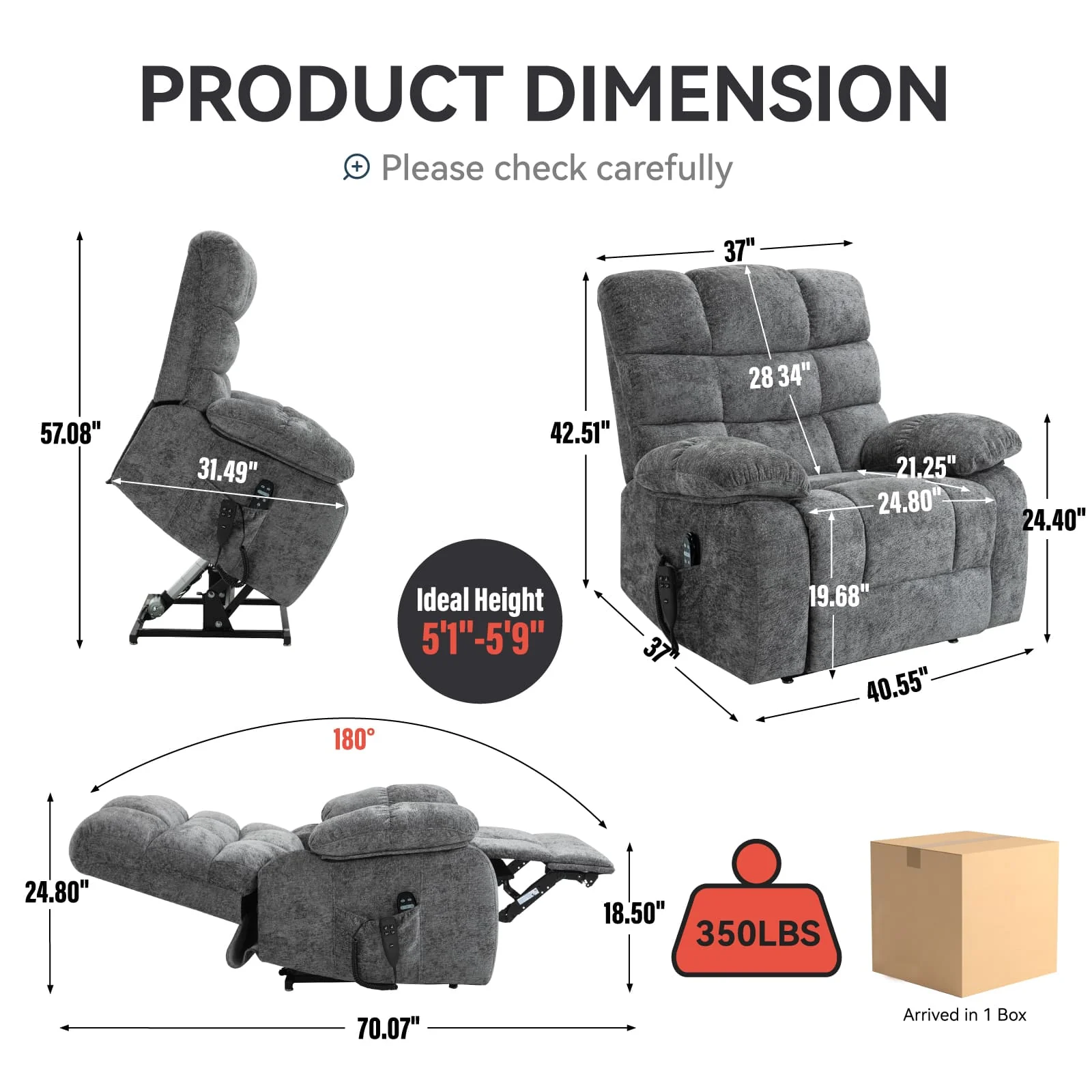 Oversized German Dual Motor Electric Massage Heat Power Lift Recliner Chair - Image 25