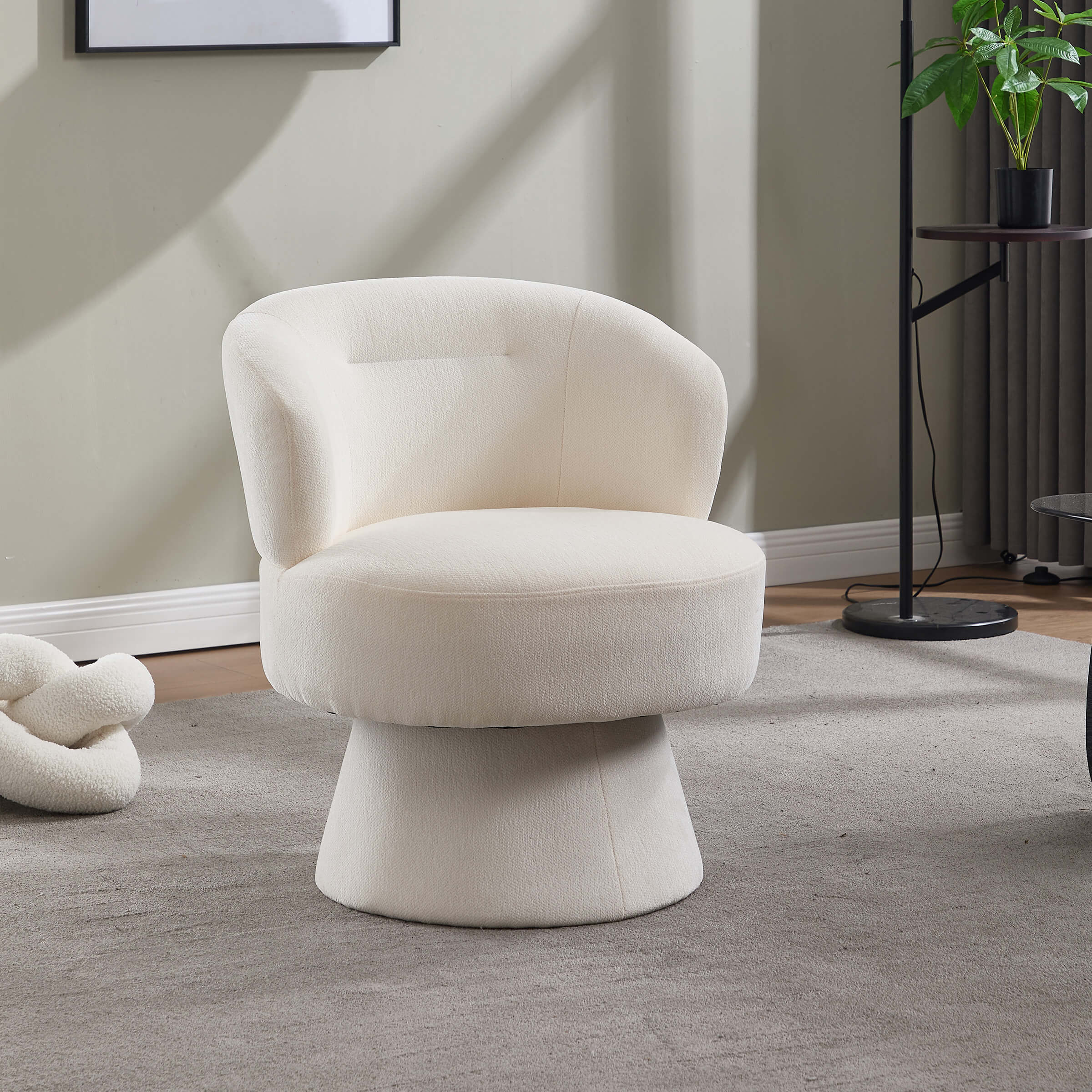 Modern Swivel Accent Chenille Armchair - 9918AC - Image 2