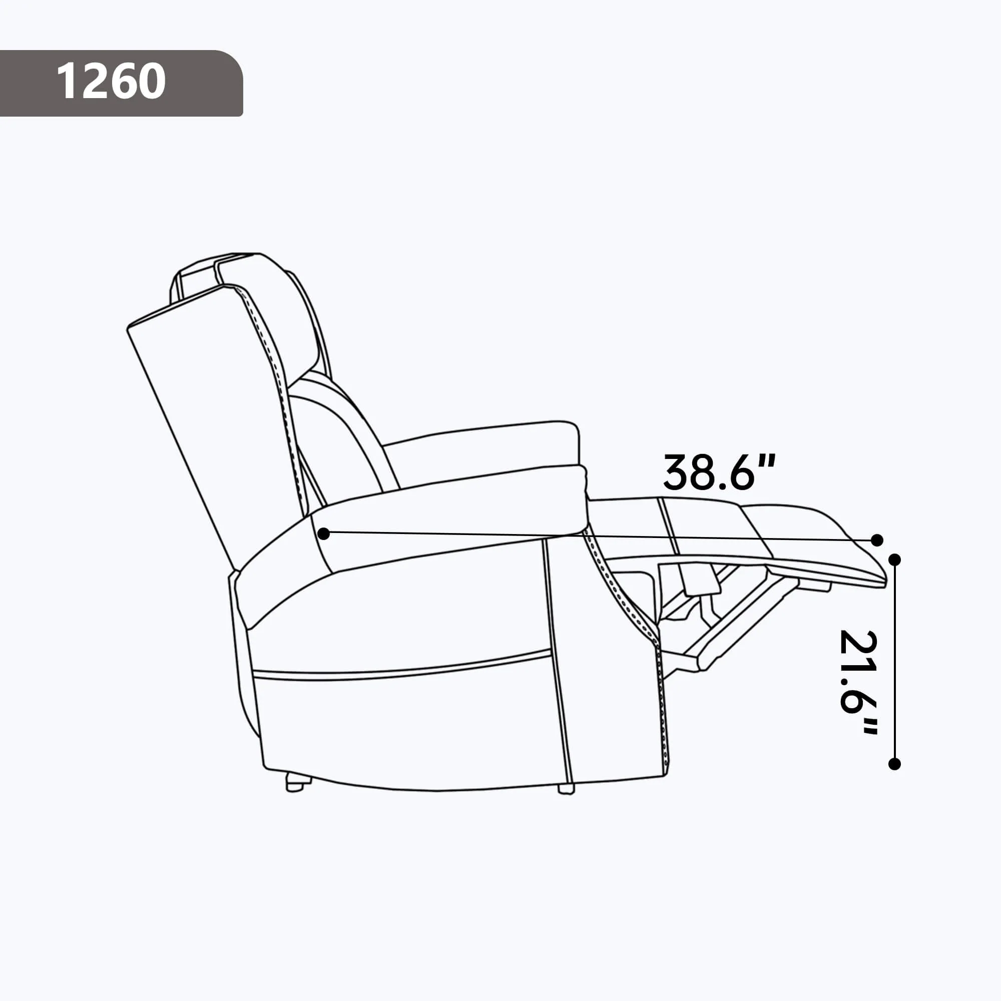 Waxed Faux Leather Massage Heat Modern Manual Recliner Chair - Image 15