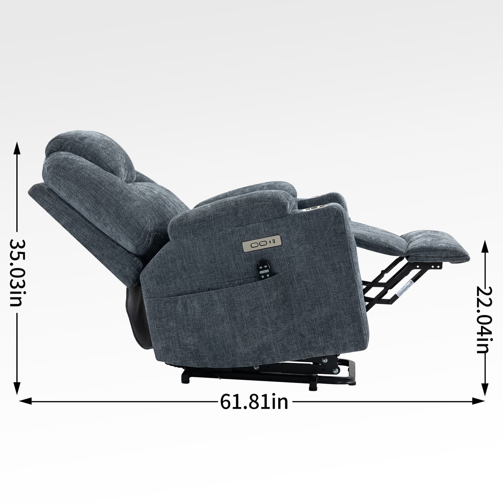 Power Lift Electric Massage Heat USB Recliner Chair - Image 12
