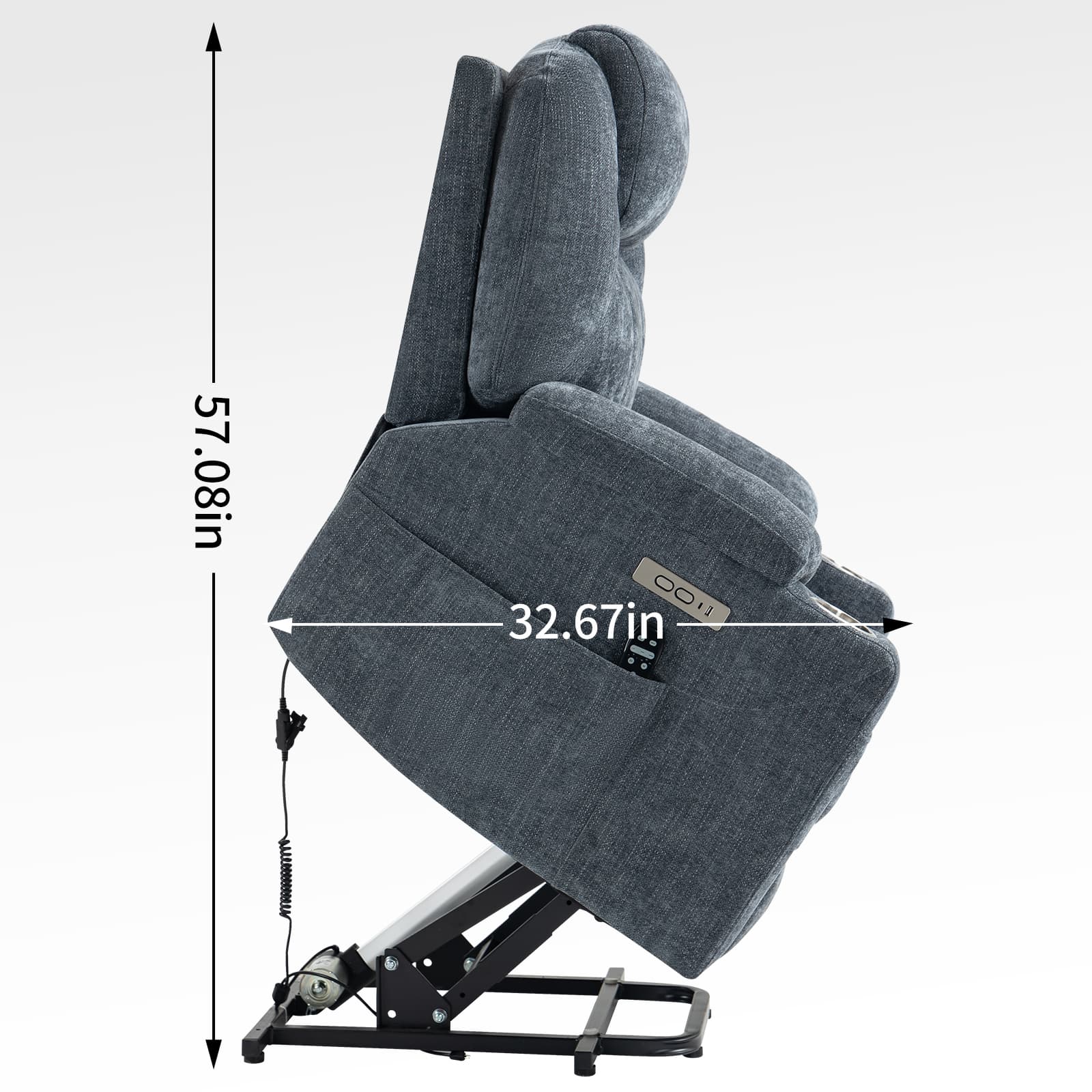 Power Lift Electric Massage Heat USB Recliner Chair - Image 13