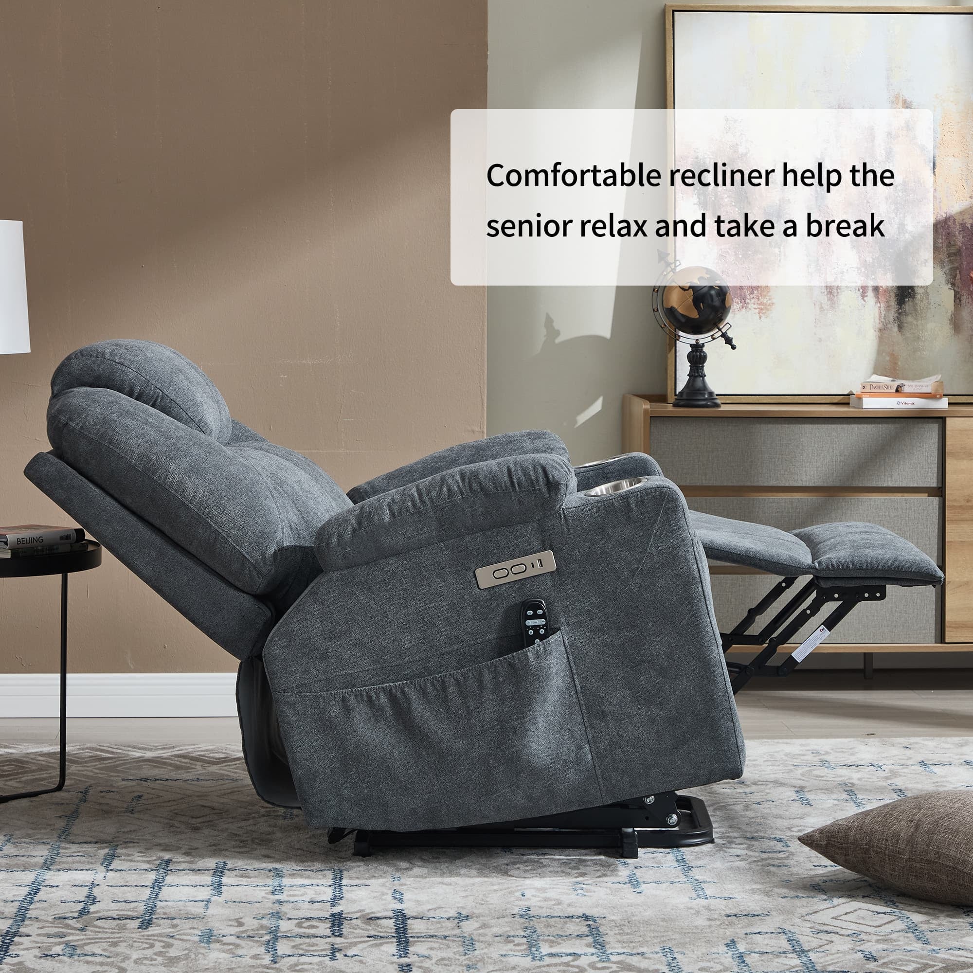 Power Lift Electric Massage Heat USB Recliner Chair - Image 26