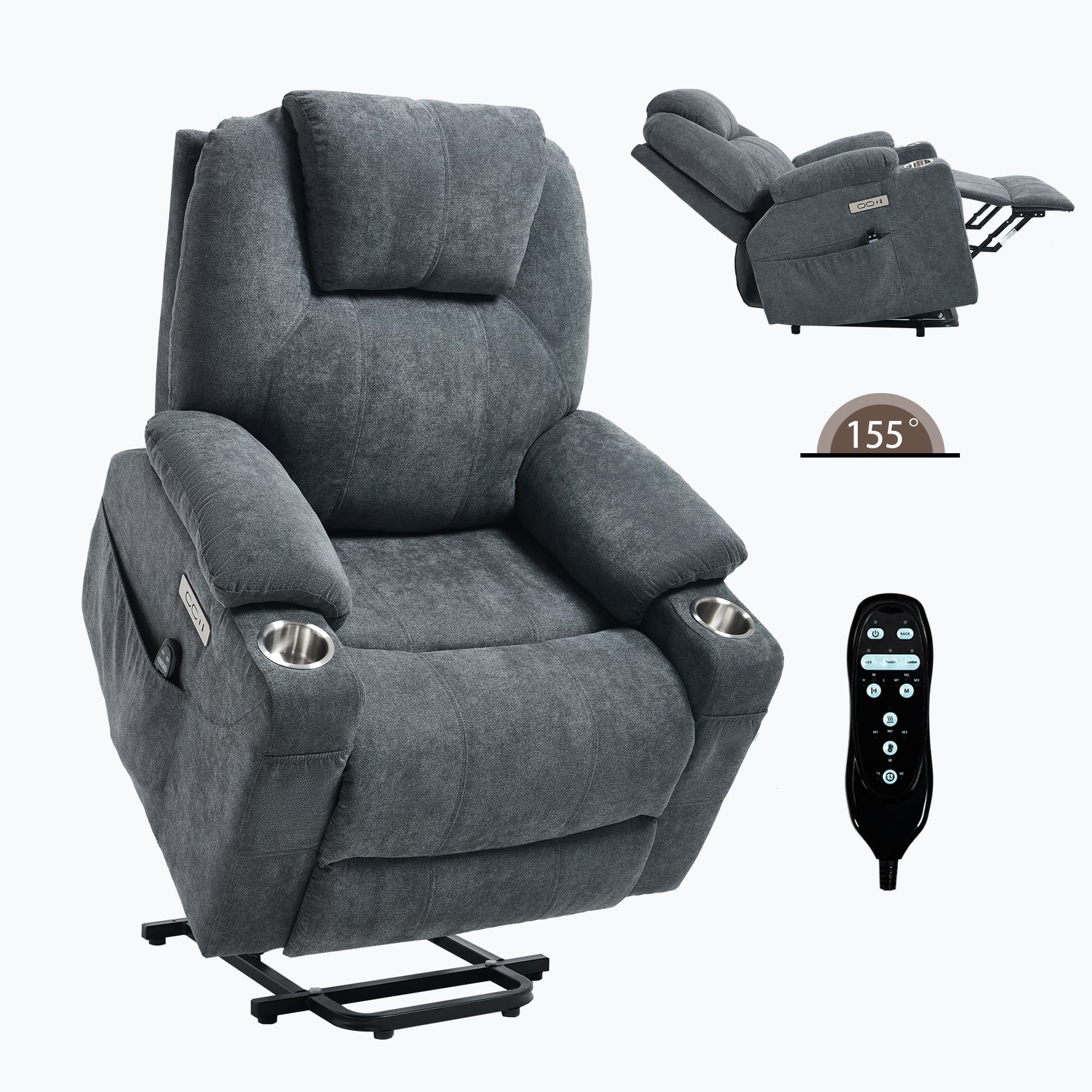 Power Lift Electric Massage Heat USB Recliner Chair - Image 27