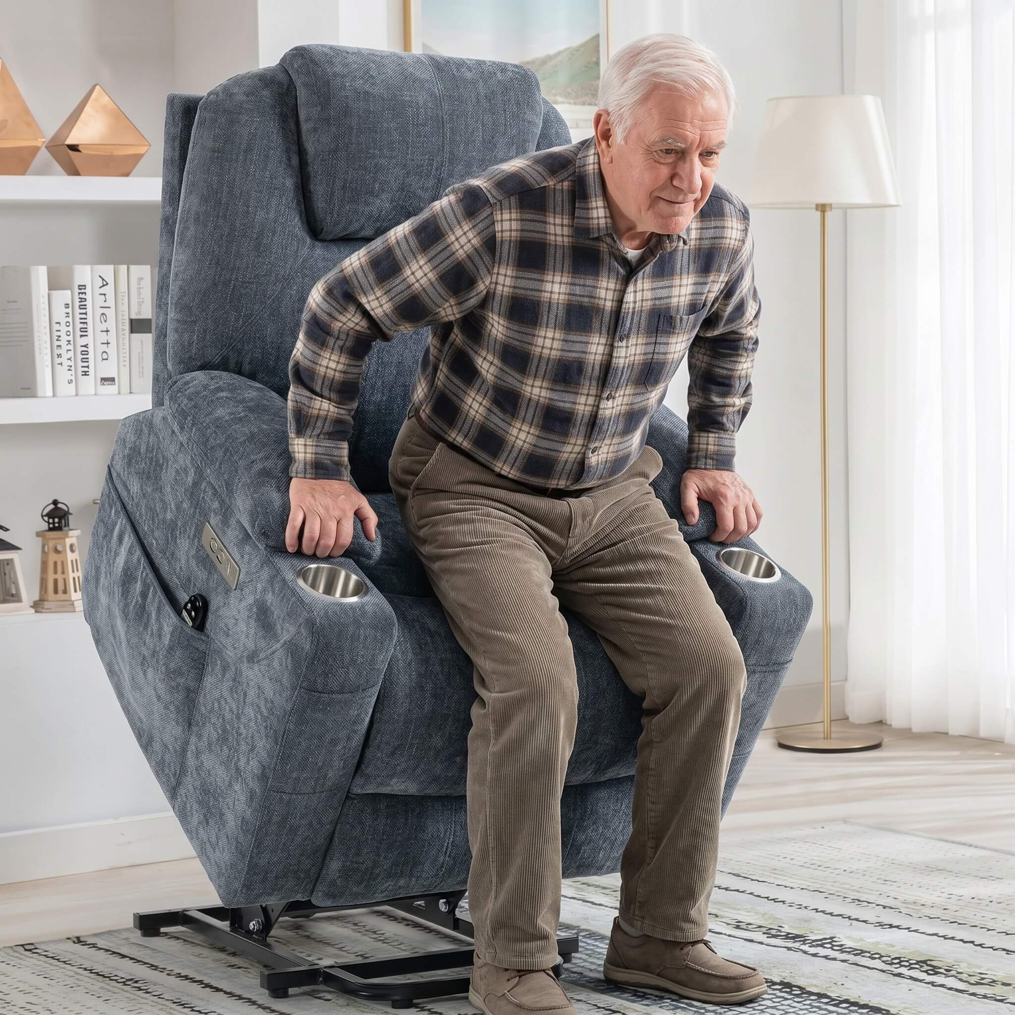 Power Lift Electric Massage Heat USB Recliner Chair - Image 3