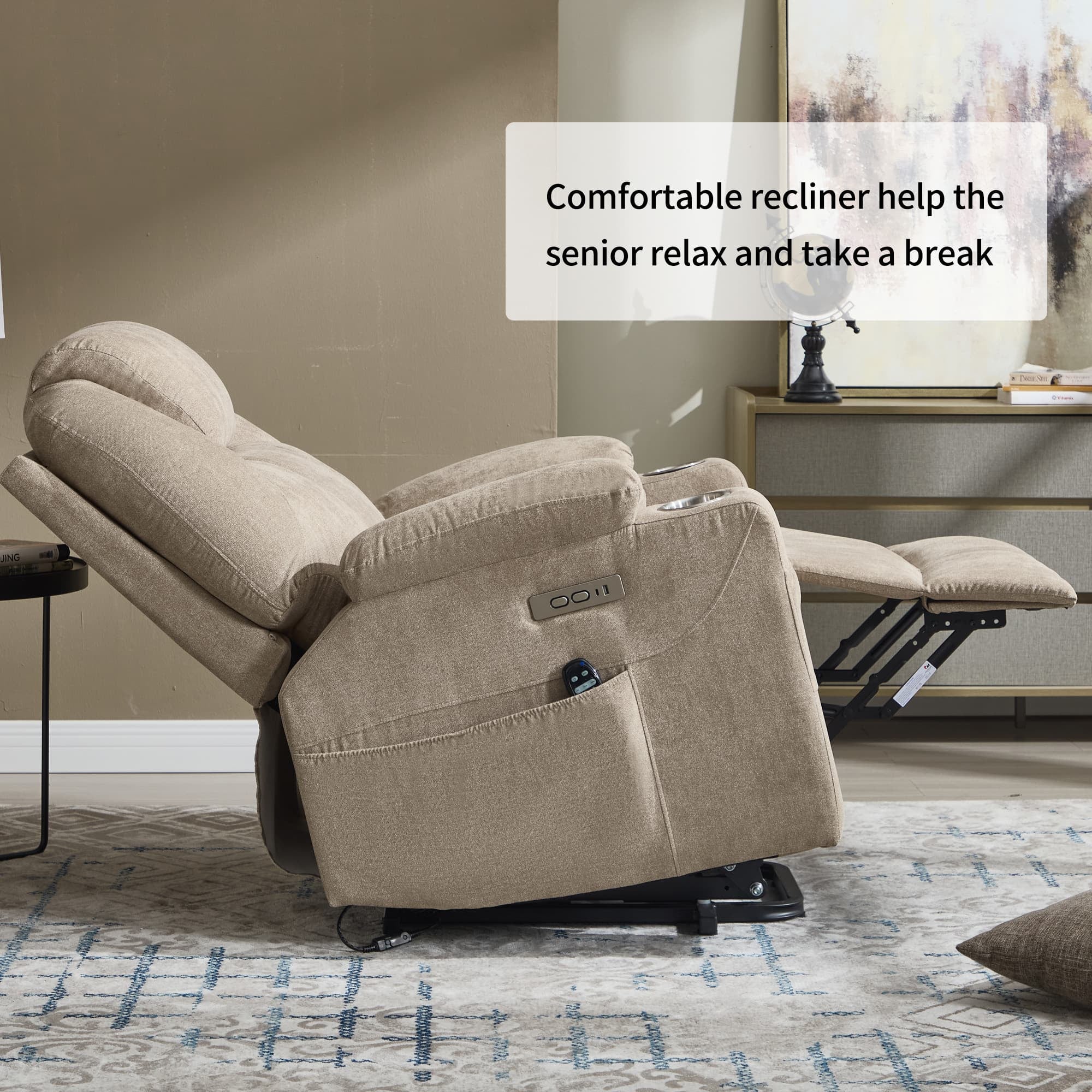 Power Lift Electric Massage Heat USB Recliner Chair - Image 40
