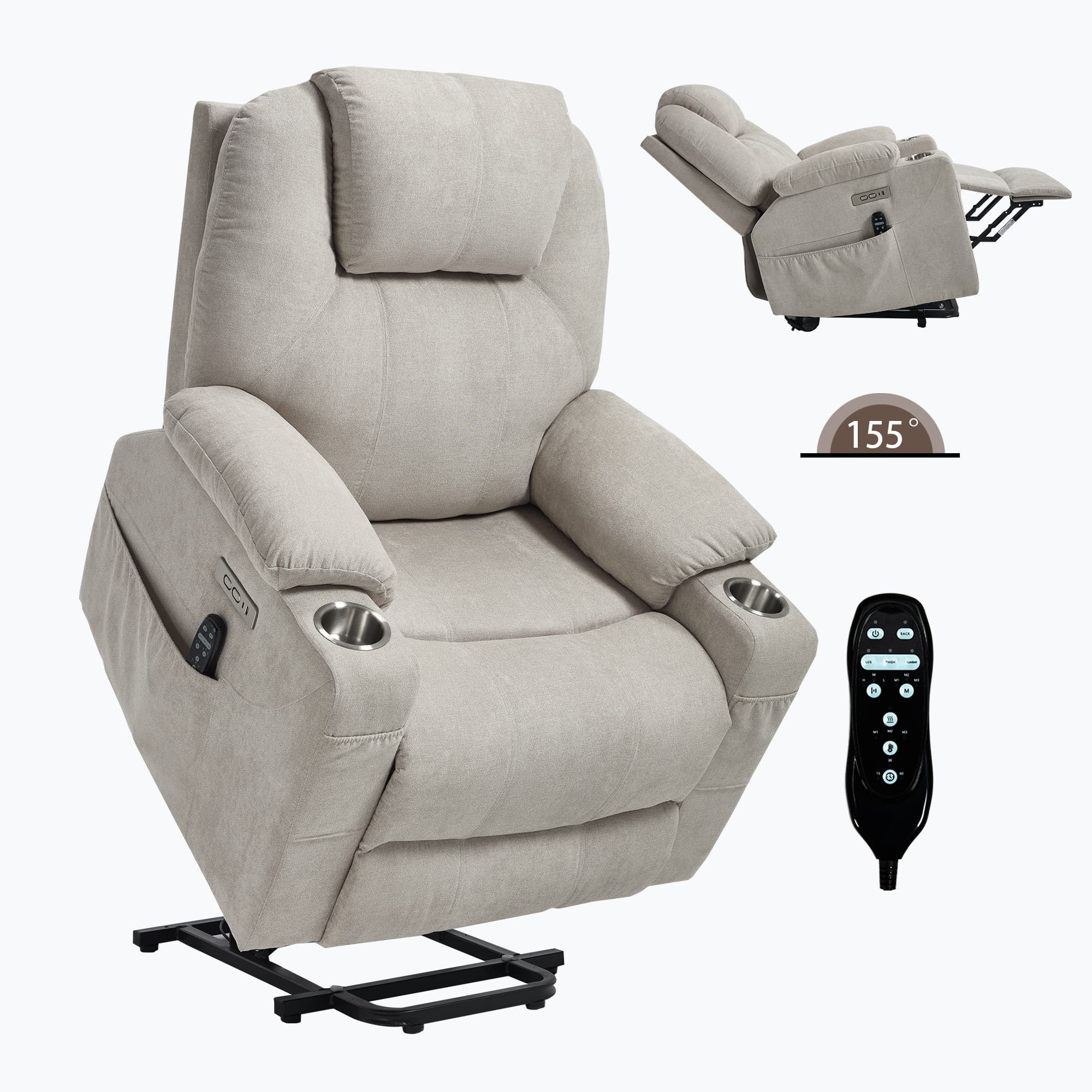 Power Lift Electric Massage Heat USB Recliner Chair - Image 56