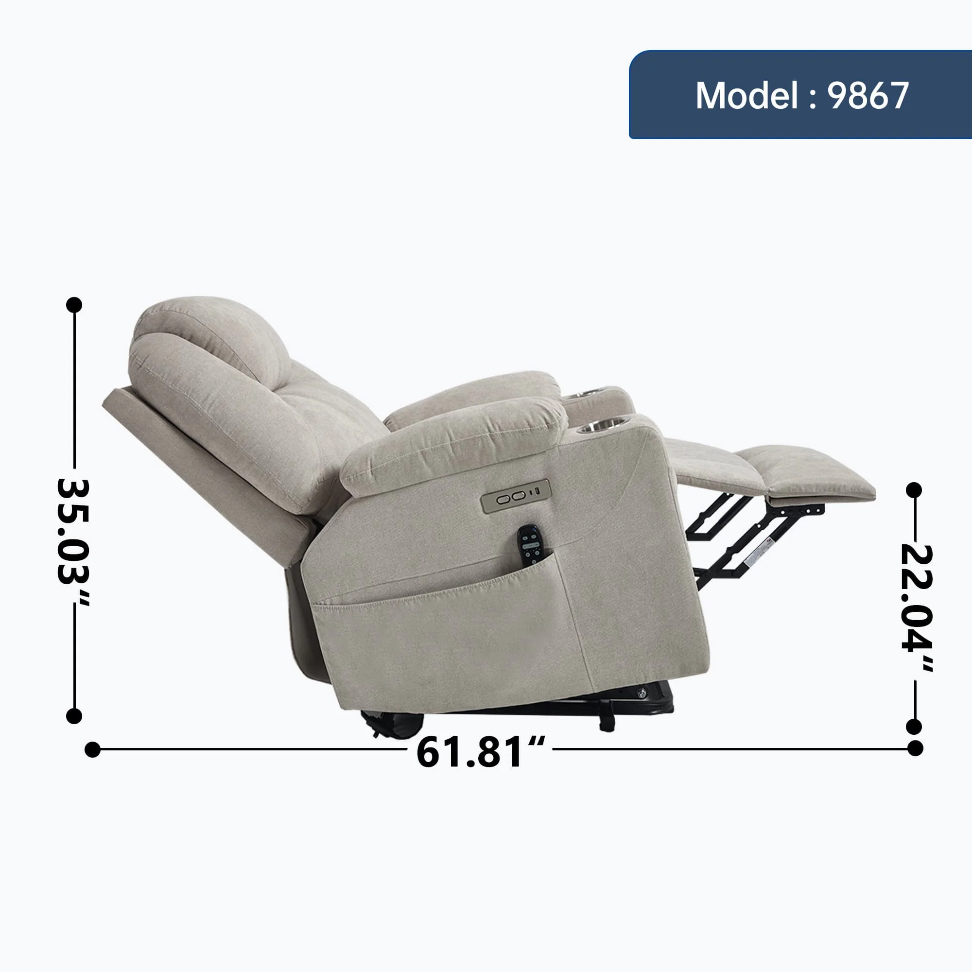Power Lift Electric Massage Heat USB Recliner Chair - Image 60
