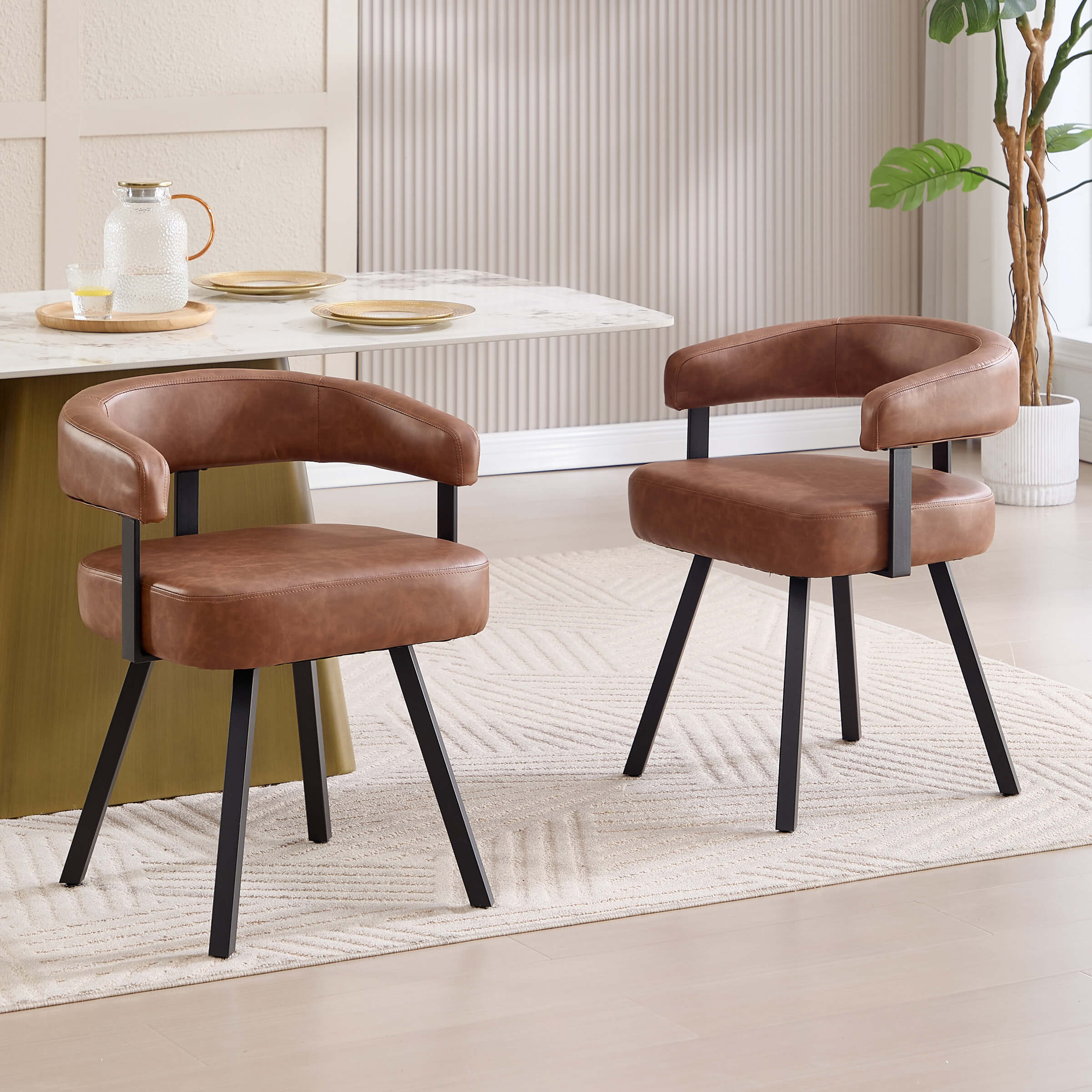 Modern Barrel Dining Chairs Set of 2 - 20081DC - Image 18