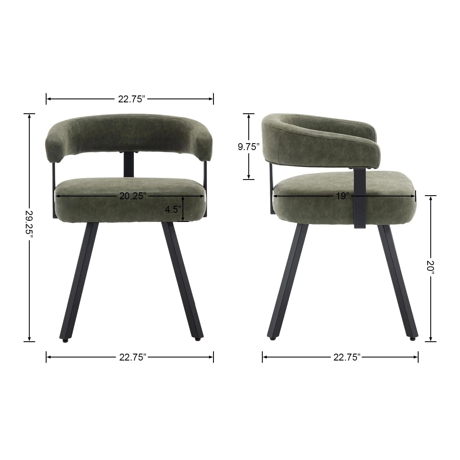 Modern Barrel Dining Chairs Set of 2 - 20081DC - Image 7