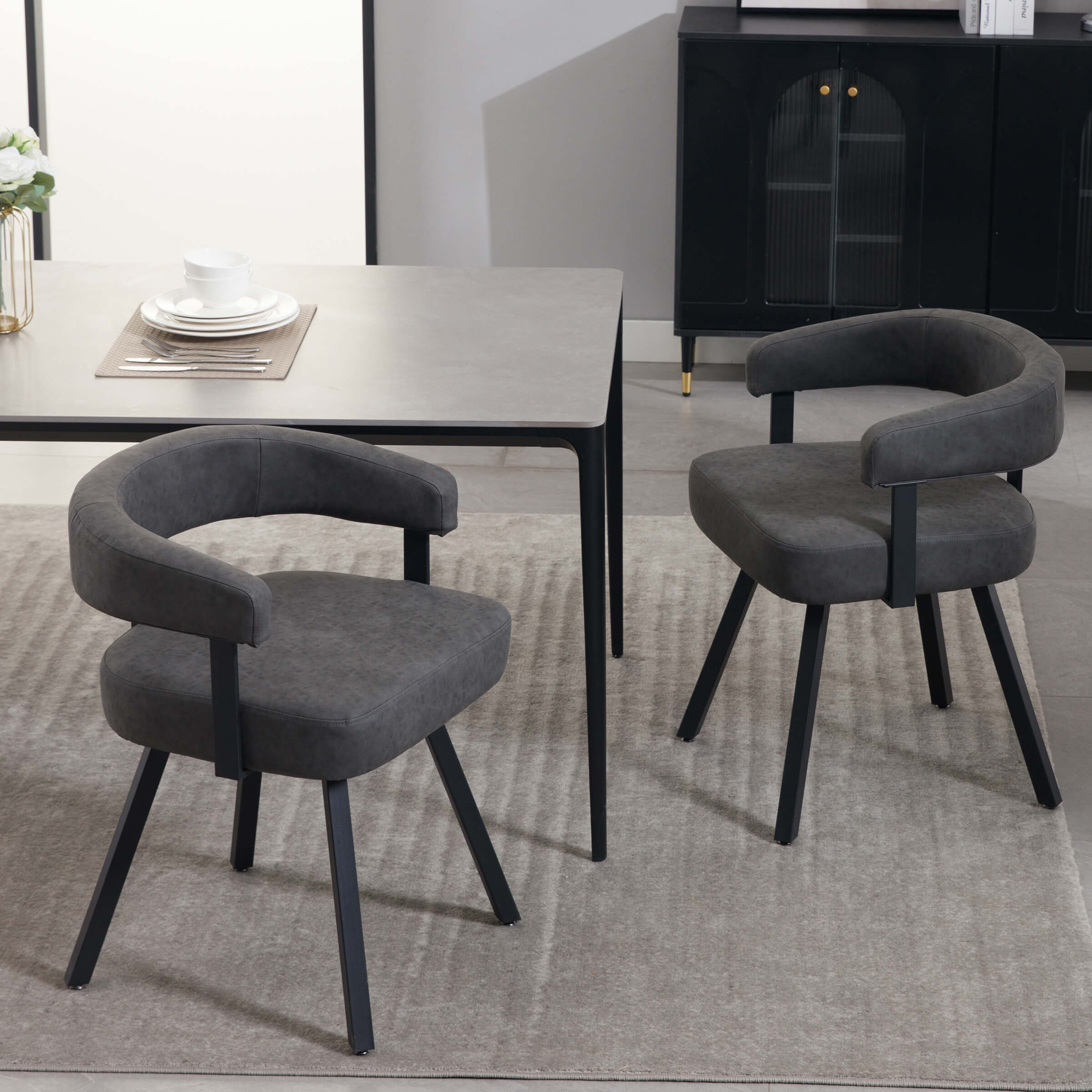 Modern Barrel Dining Chairs Set of 2 - 20081DC - Image 8